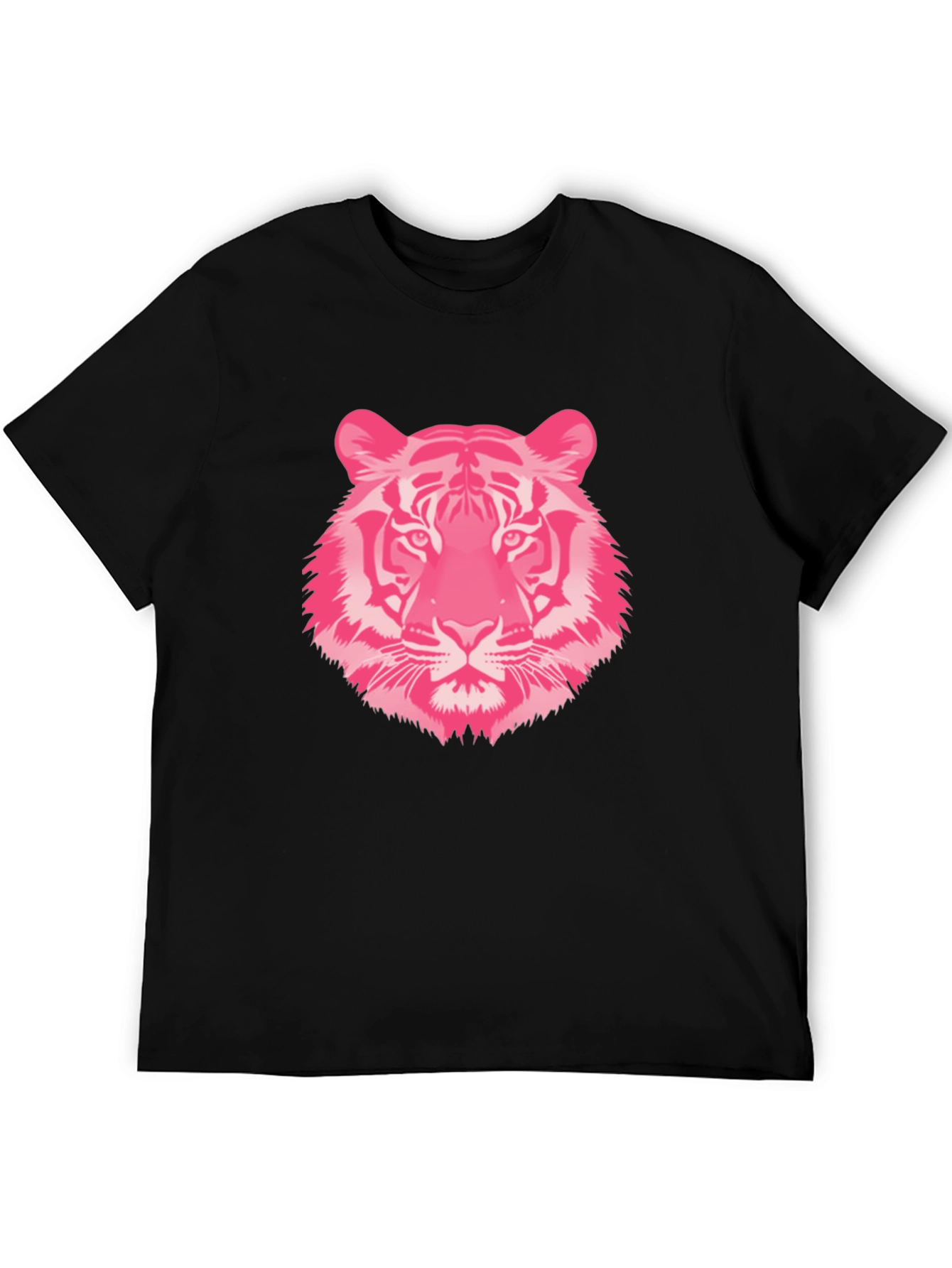Pink Tiger Graphic Tee - Black Cotton T-Shirt
