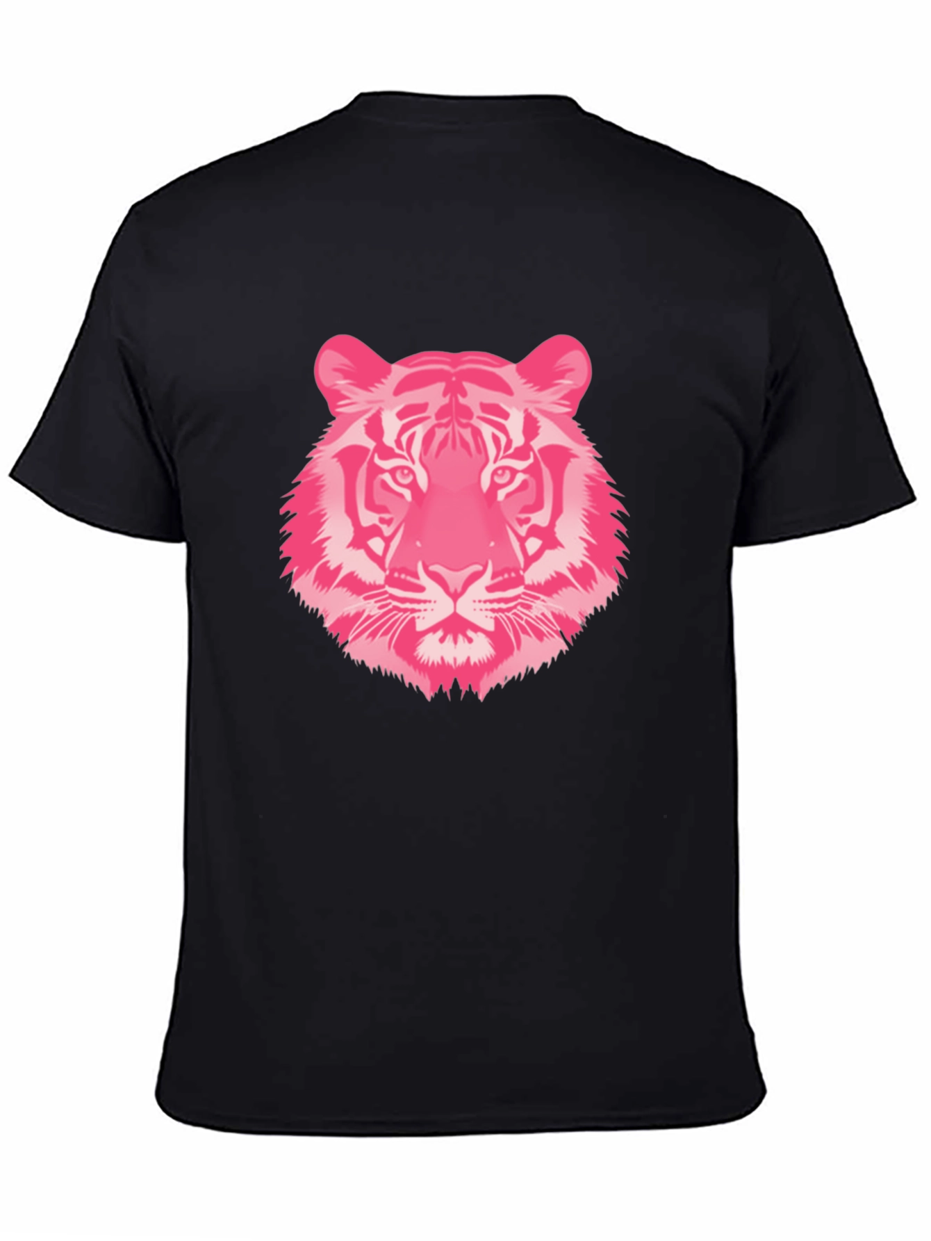 Pink Tiger Graphic Tee - Black Cotton T-Shirt