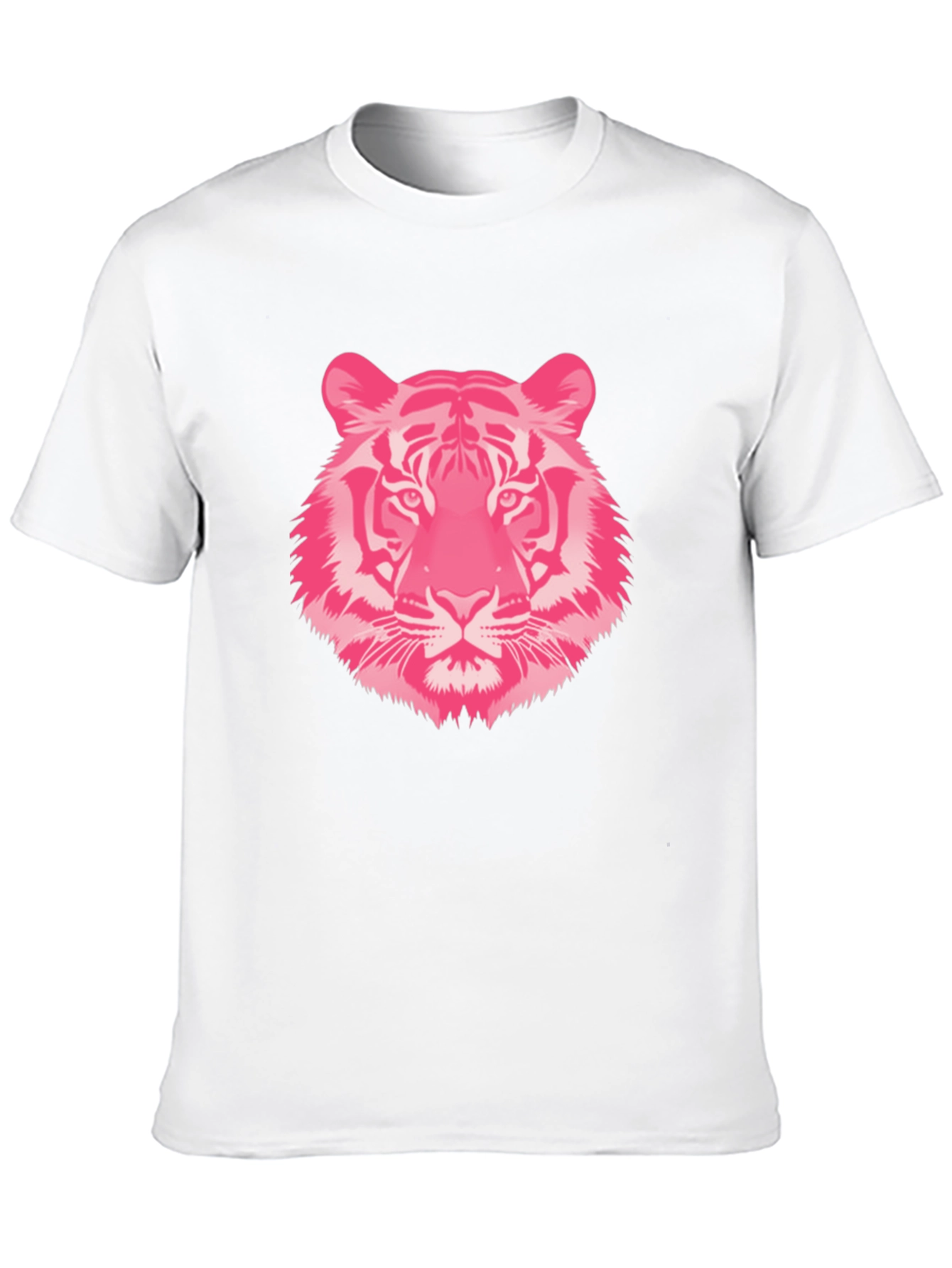 Pink Tiger Graphic Tee - Black Cotton T-Shirt
