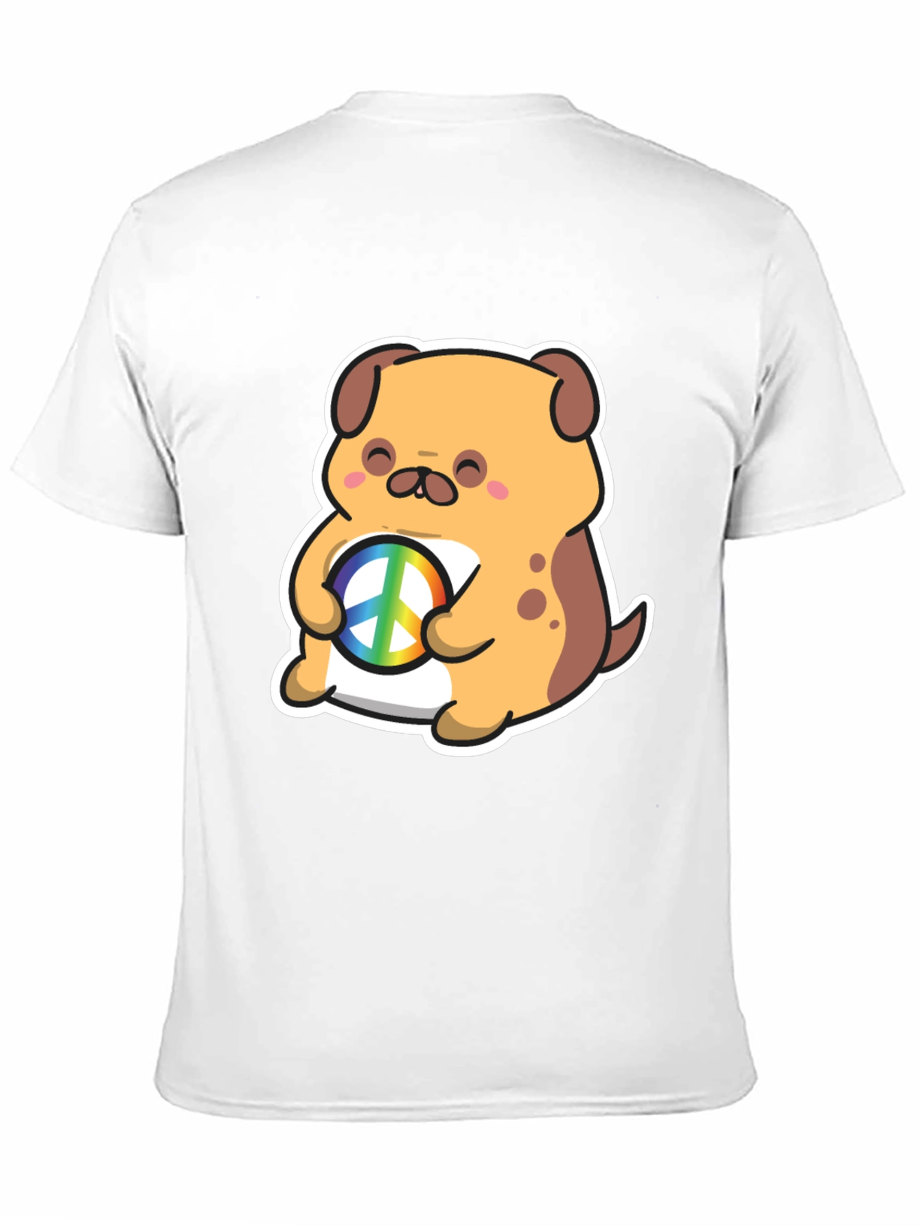 Dog Peace Sign Graphic T-Shirt