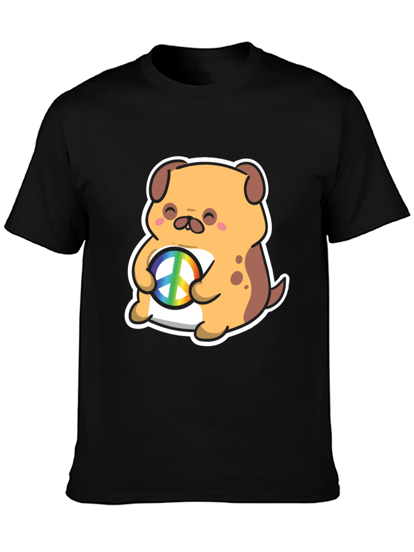 Dog Peace Sign Graphic T-Shirt