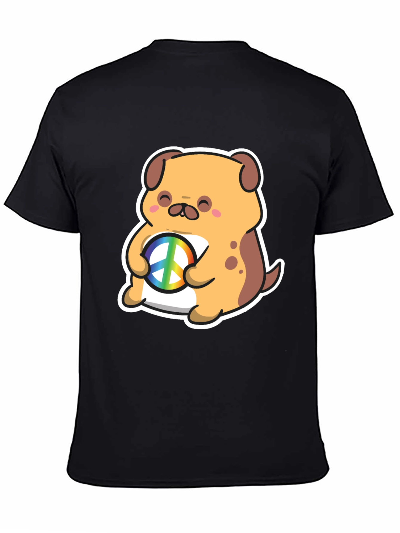 Dog Peace Sign Graphic T-Shirt