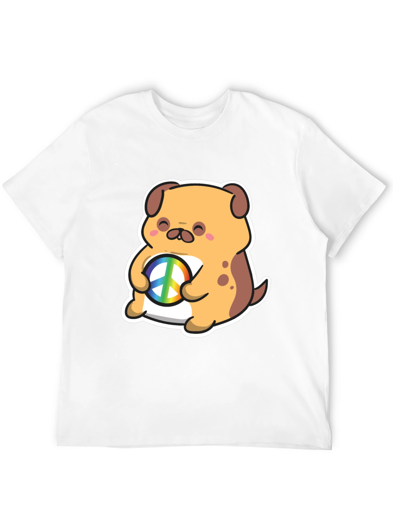 Dog Peace Sign Graphic T-Shirt