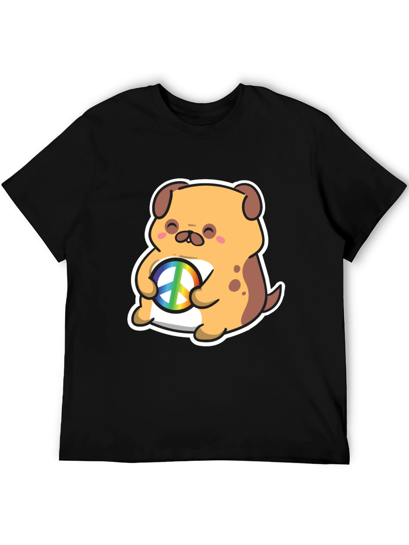 Dog Peace Sign Graphic T-Shirt