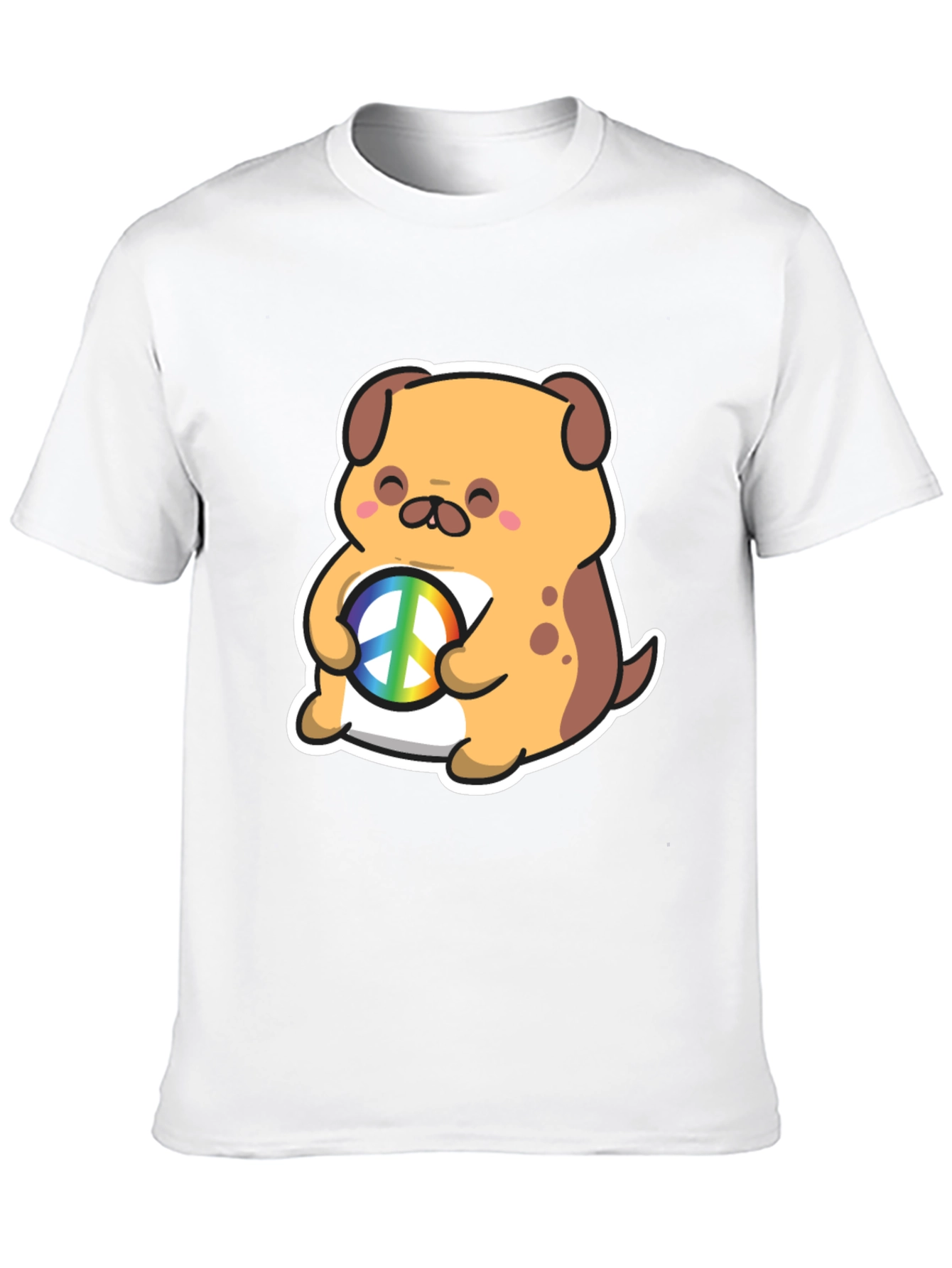 Dog Peace Sign Graphic T-Shirt