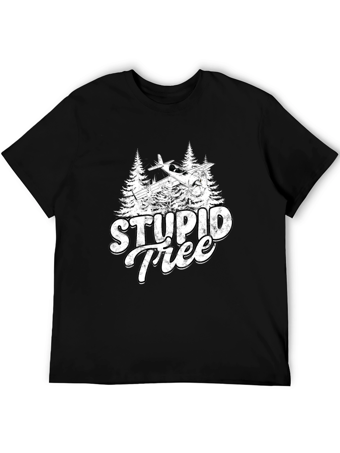 Stupid Tree Airplane Humor Graphic Tee