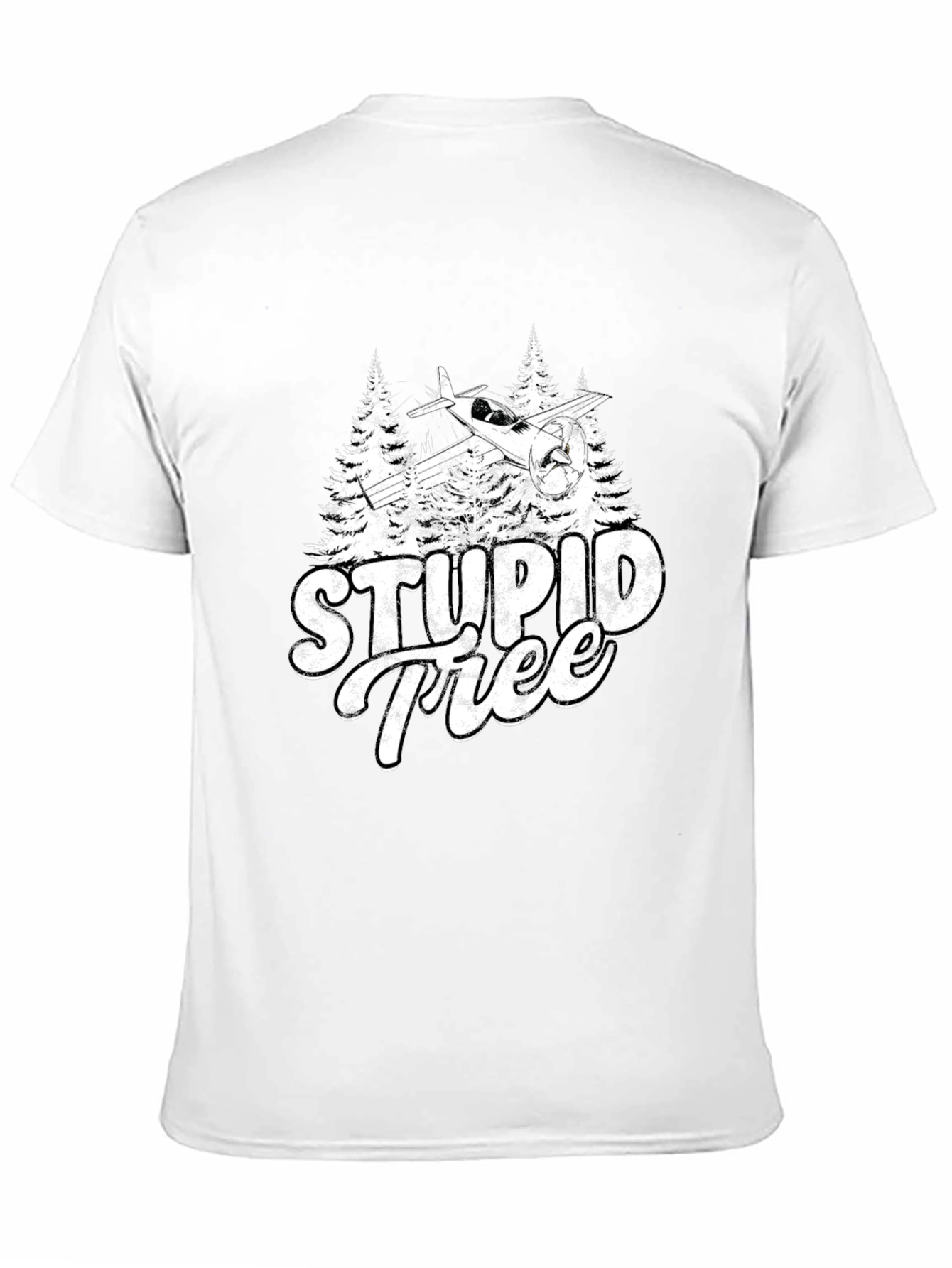Stupid Tree Airplane Humor Graphic Tee