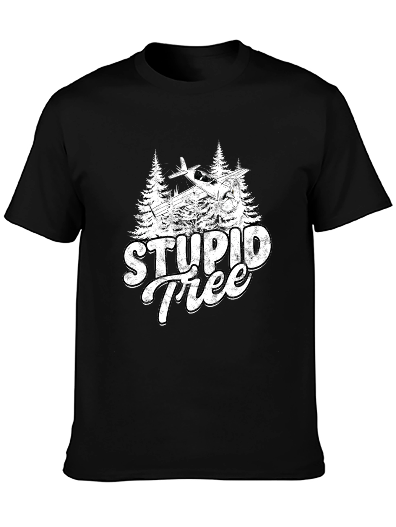 Stupid Tree Airplane Humor Graphic Tee
