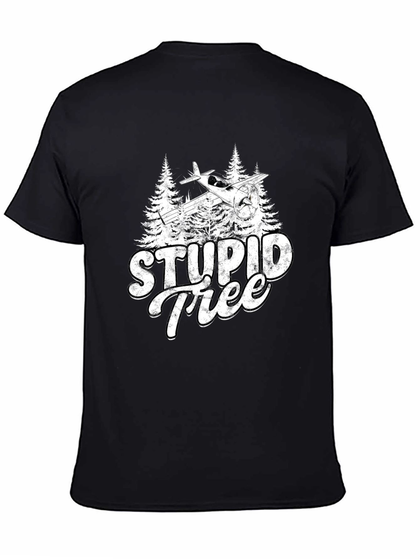 Stupid Tree Airplane Humor Graphic Tee