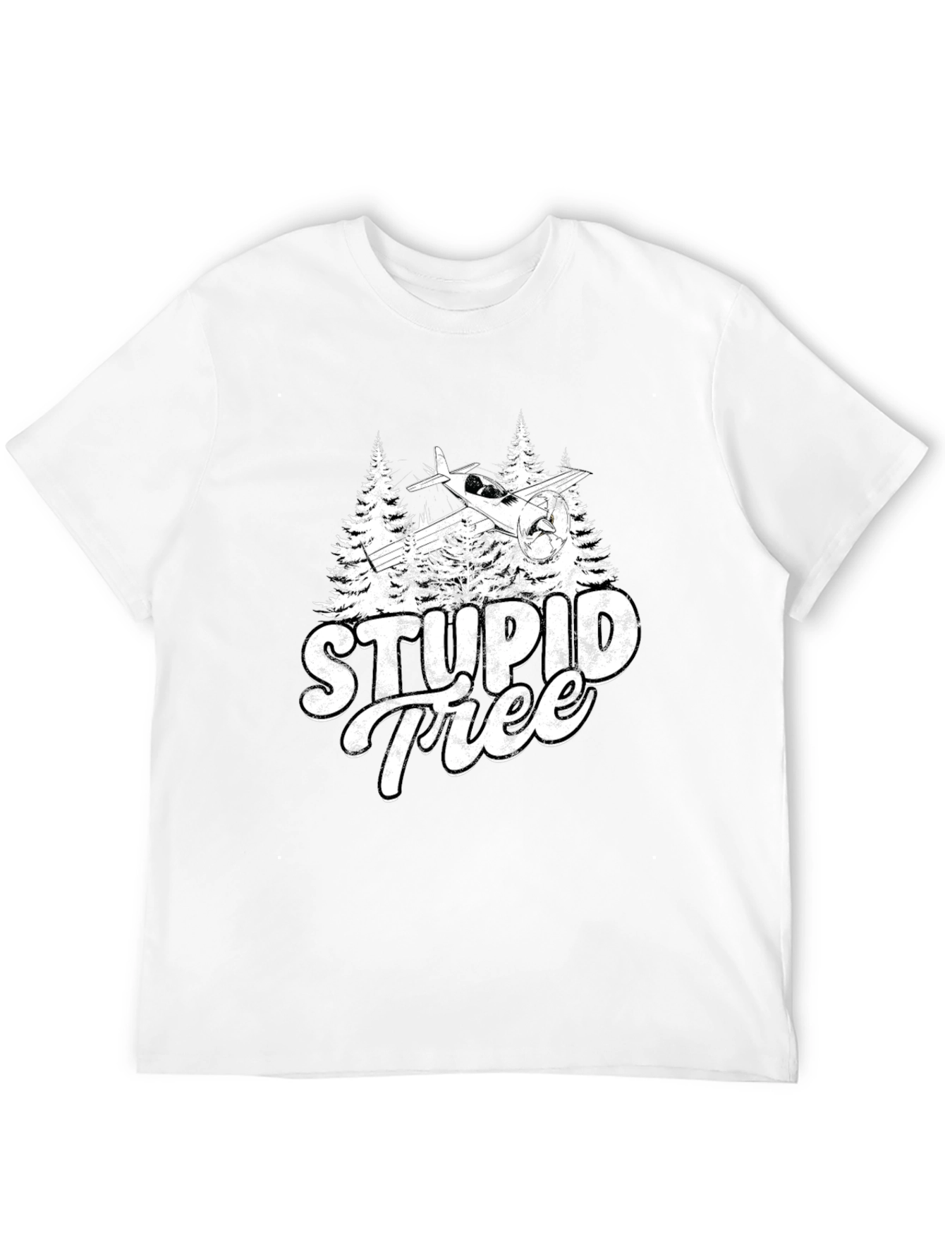 Stupid Tree Airplane Humor Graphic Tee