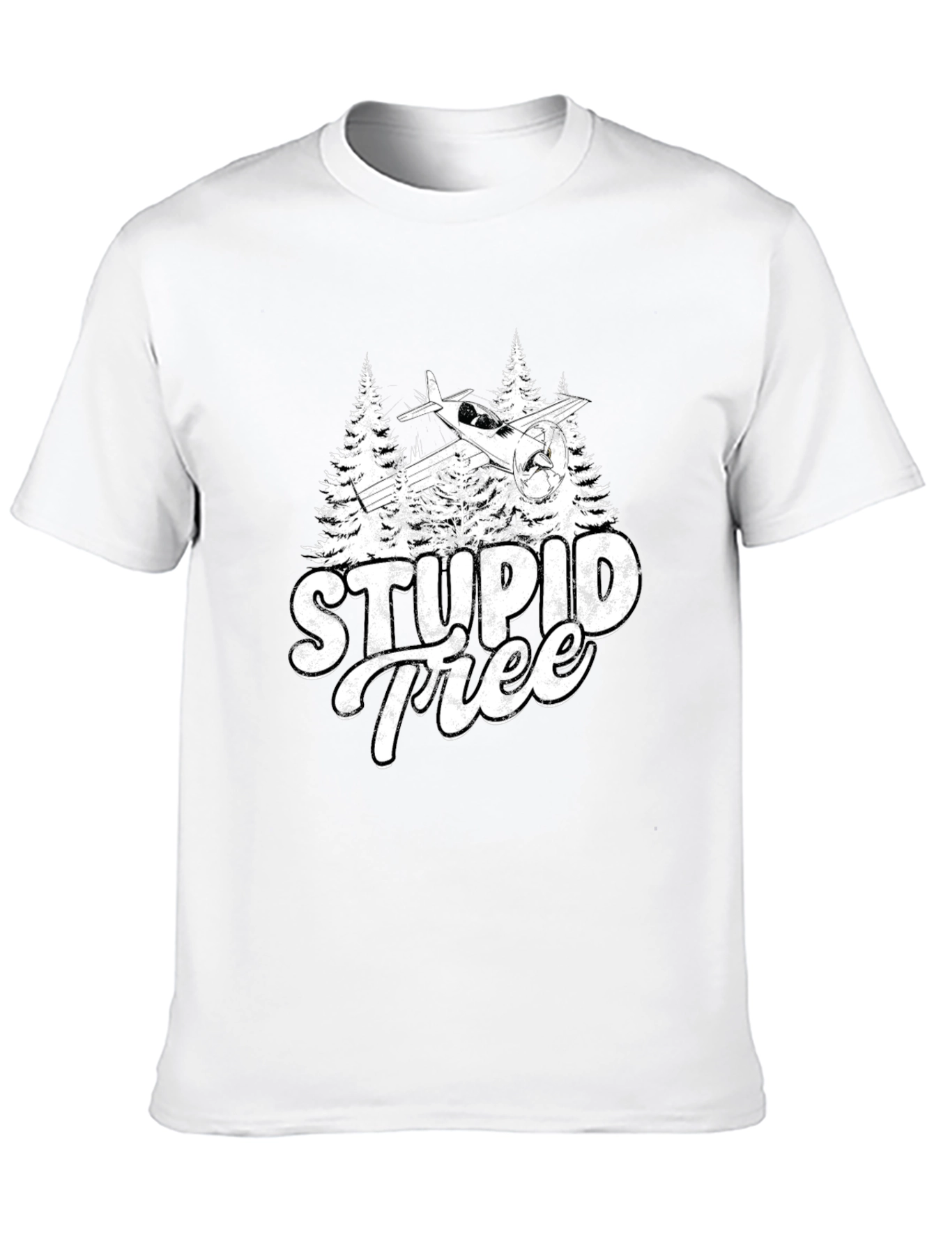 Stupid Tree Airplane Humor Graphic Tee