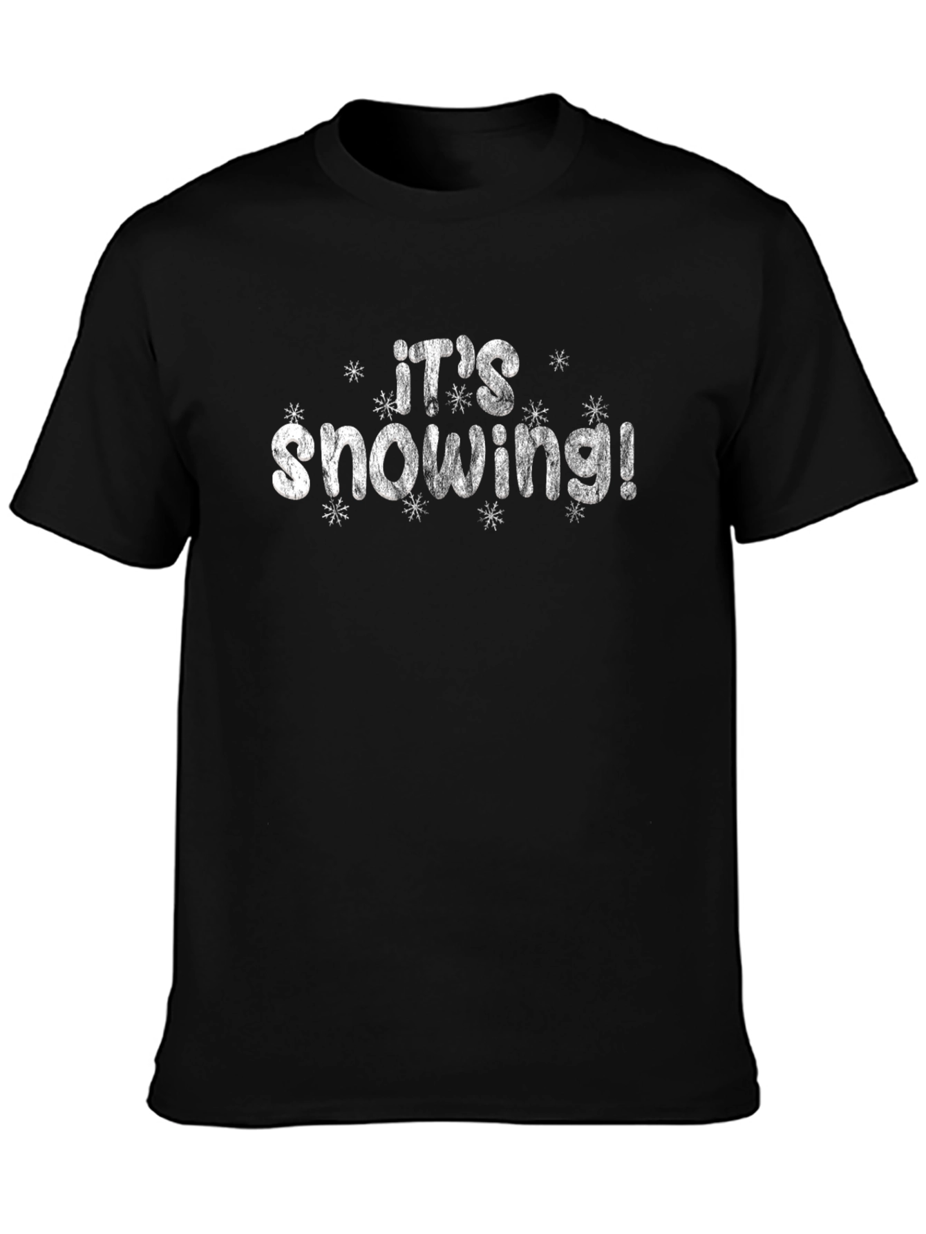 Its Snowing! Graphic Print Black T-Shirt