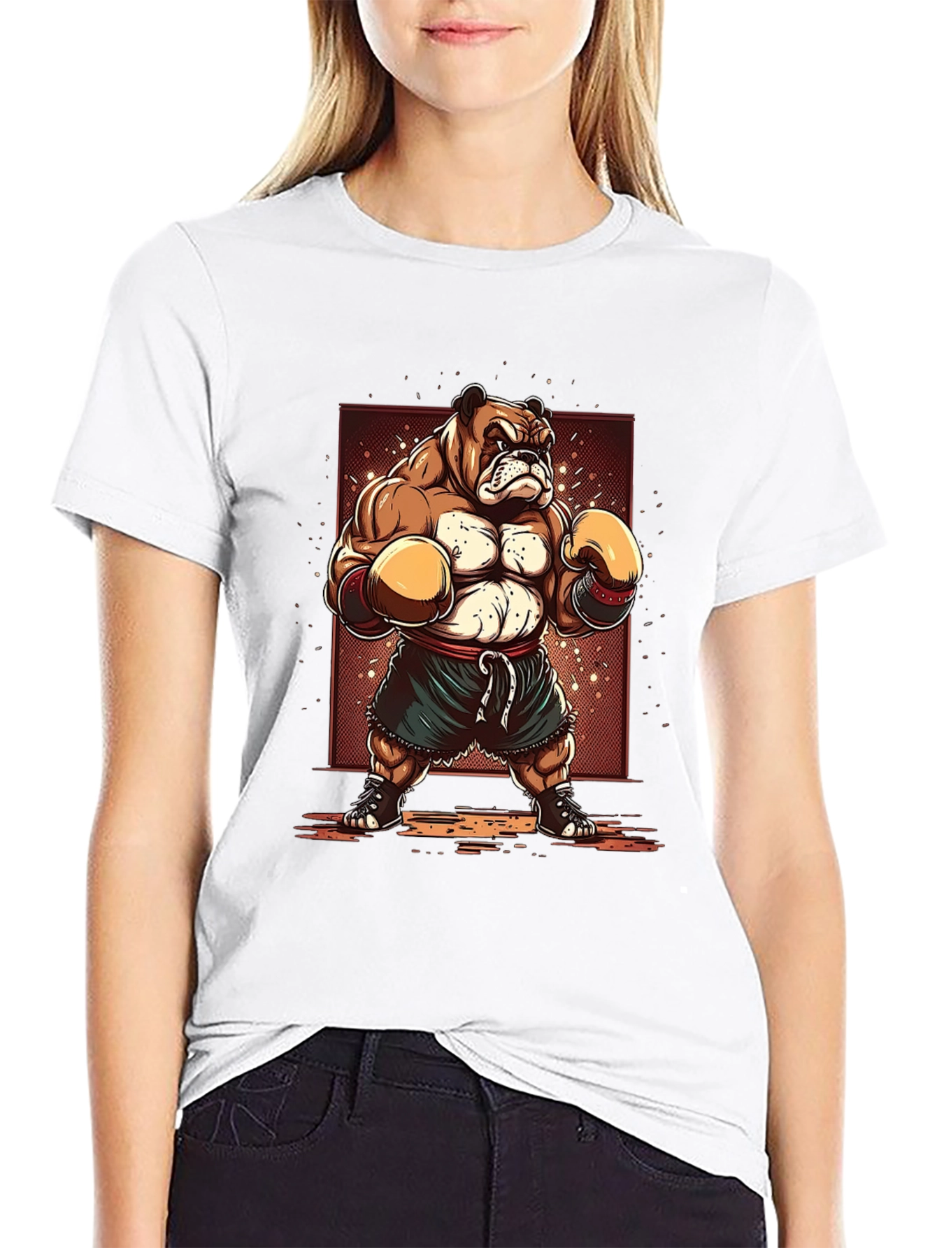 Bulldog Boxer T-Shirt - Cartoon Style