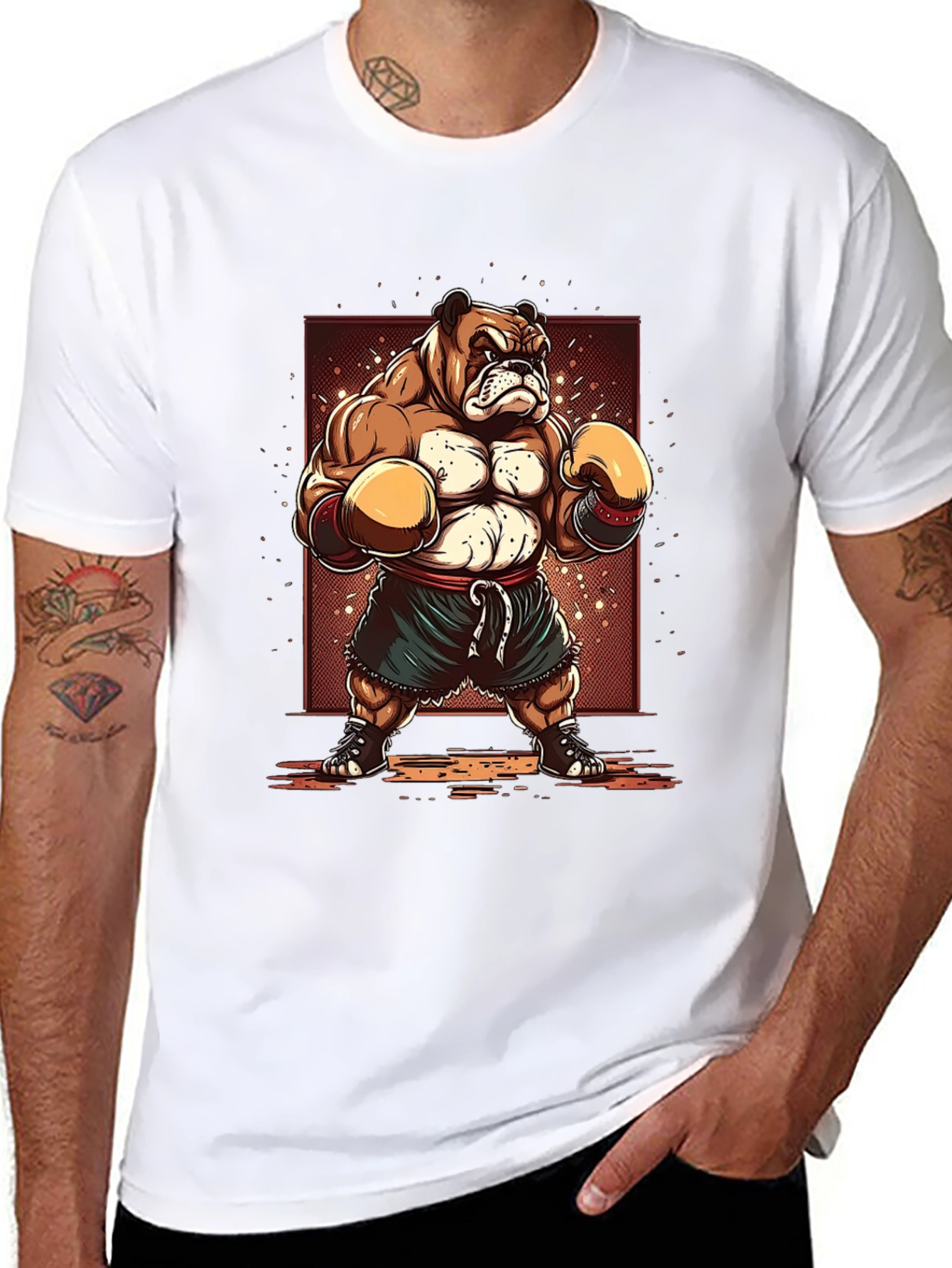 Bulldog Boxer T-Shirt - Cartoon Style