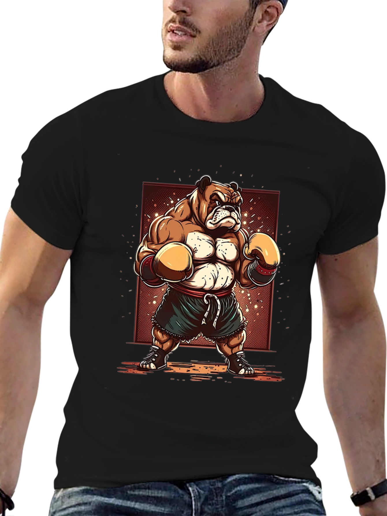 Bulldog Boxer T-Shirt - Cartoon Style