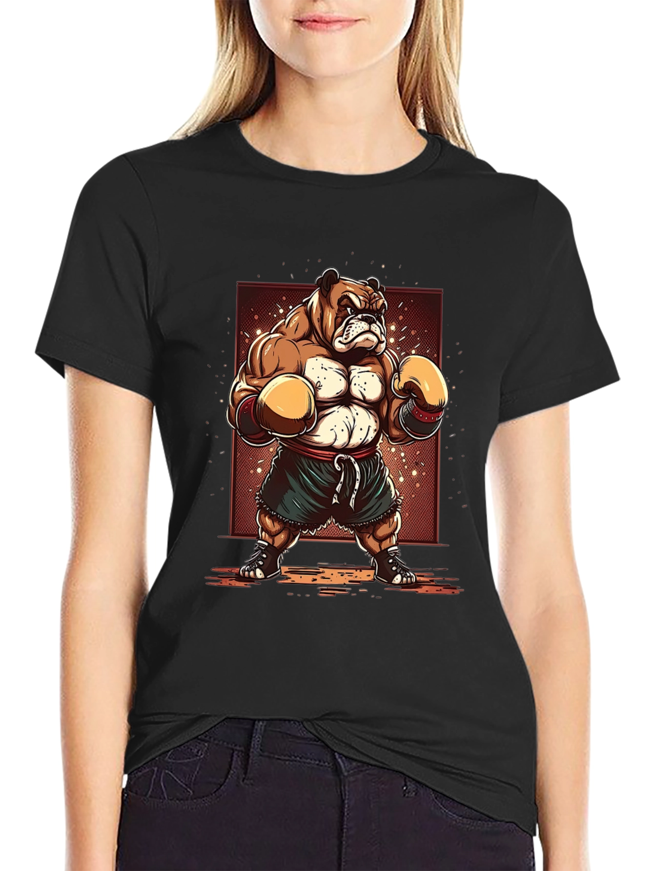 Bulldog Boxer T-Shirt - Cartoon Style