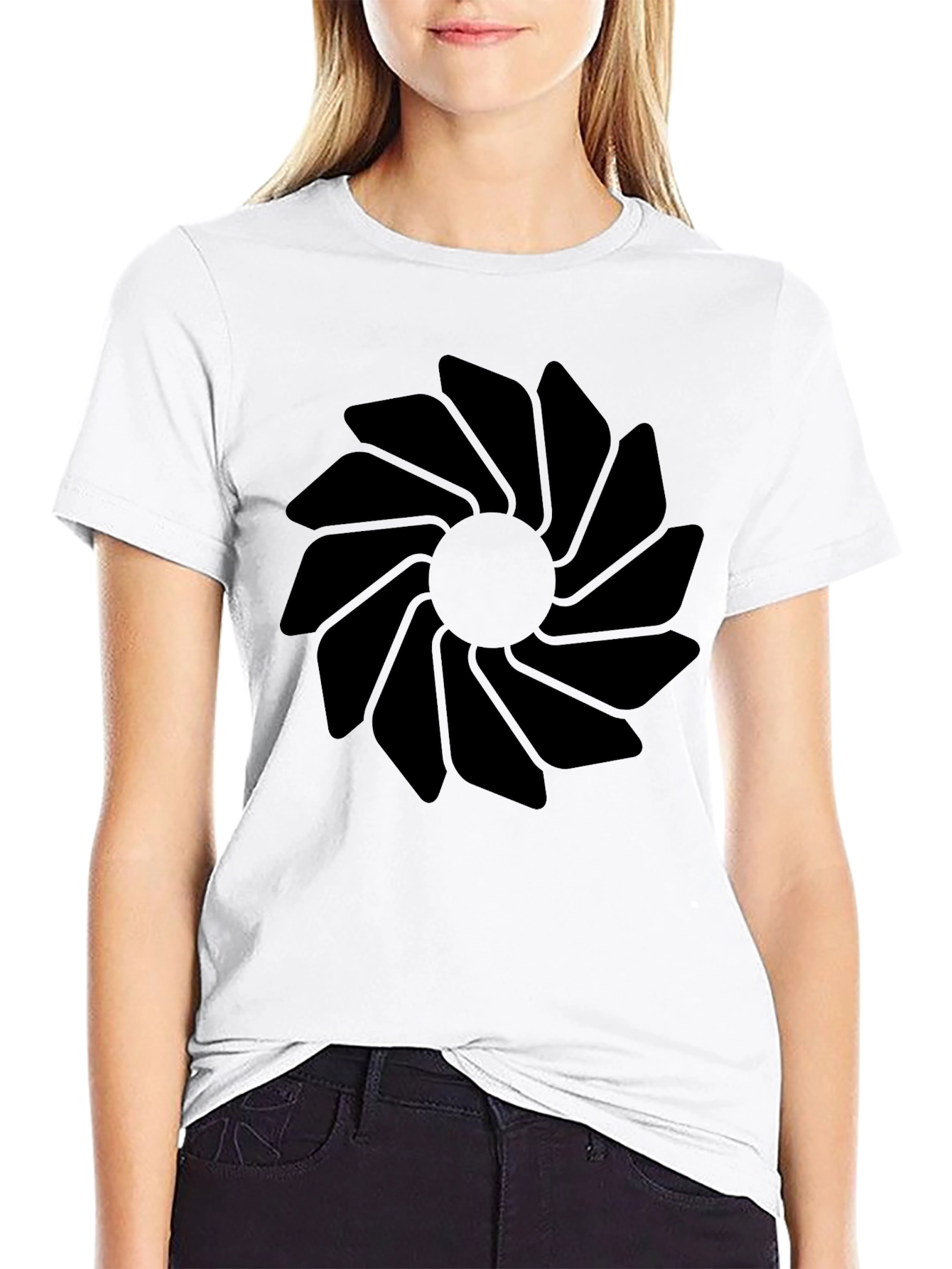 Abstract Petal Graphic Print Crew Neck T-Shirt