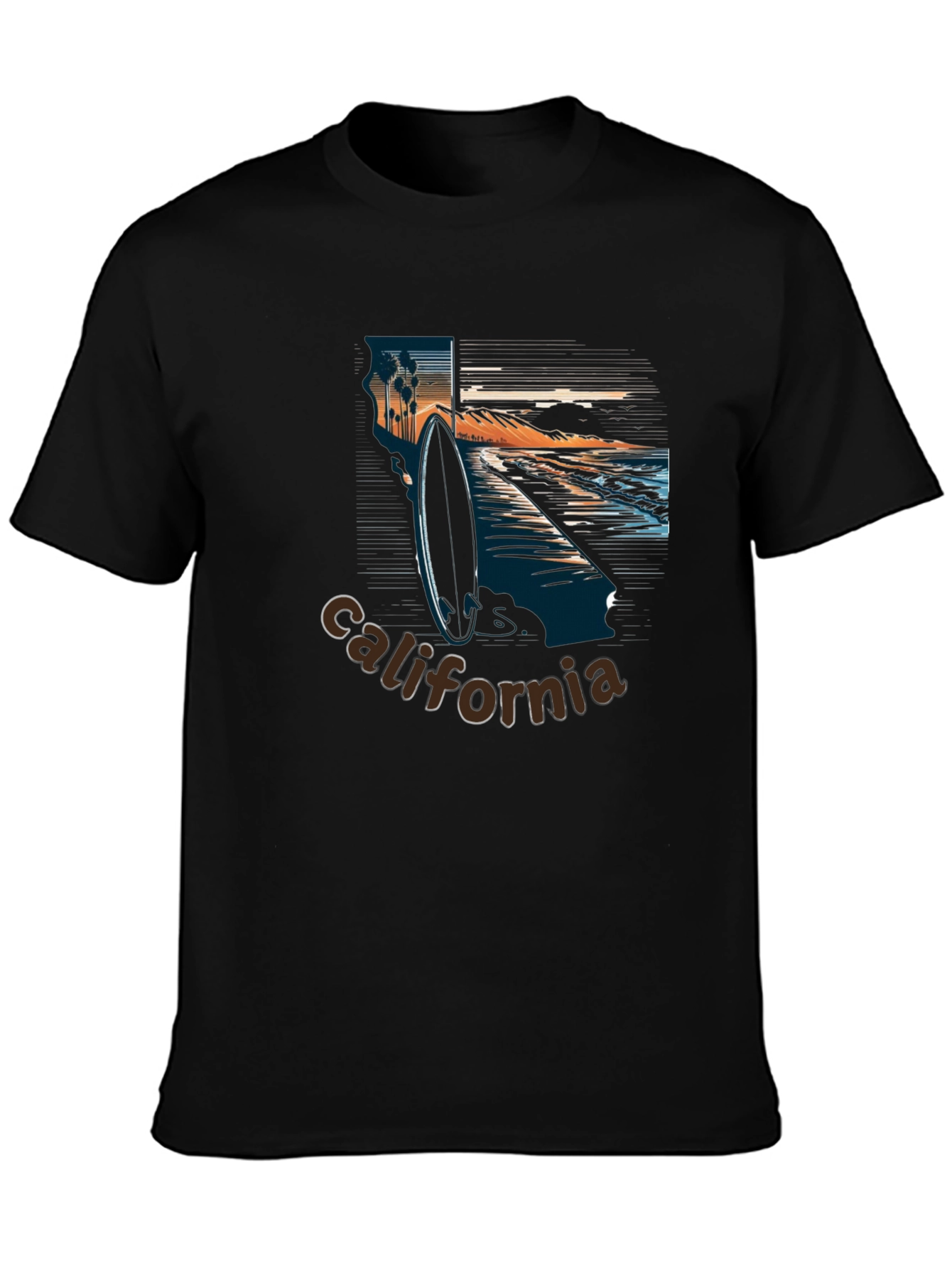 California Surf Graphic T-Shirt - Beach Vibes