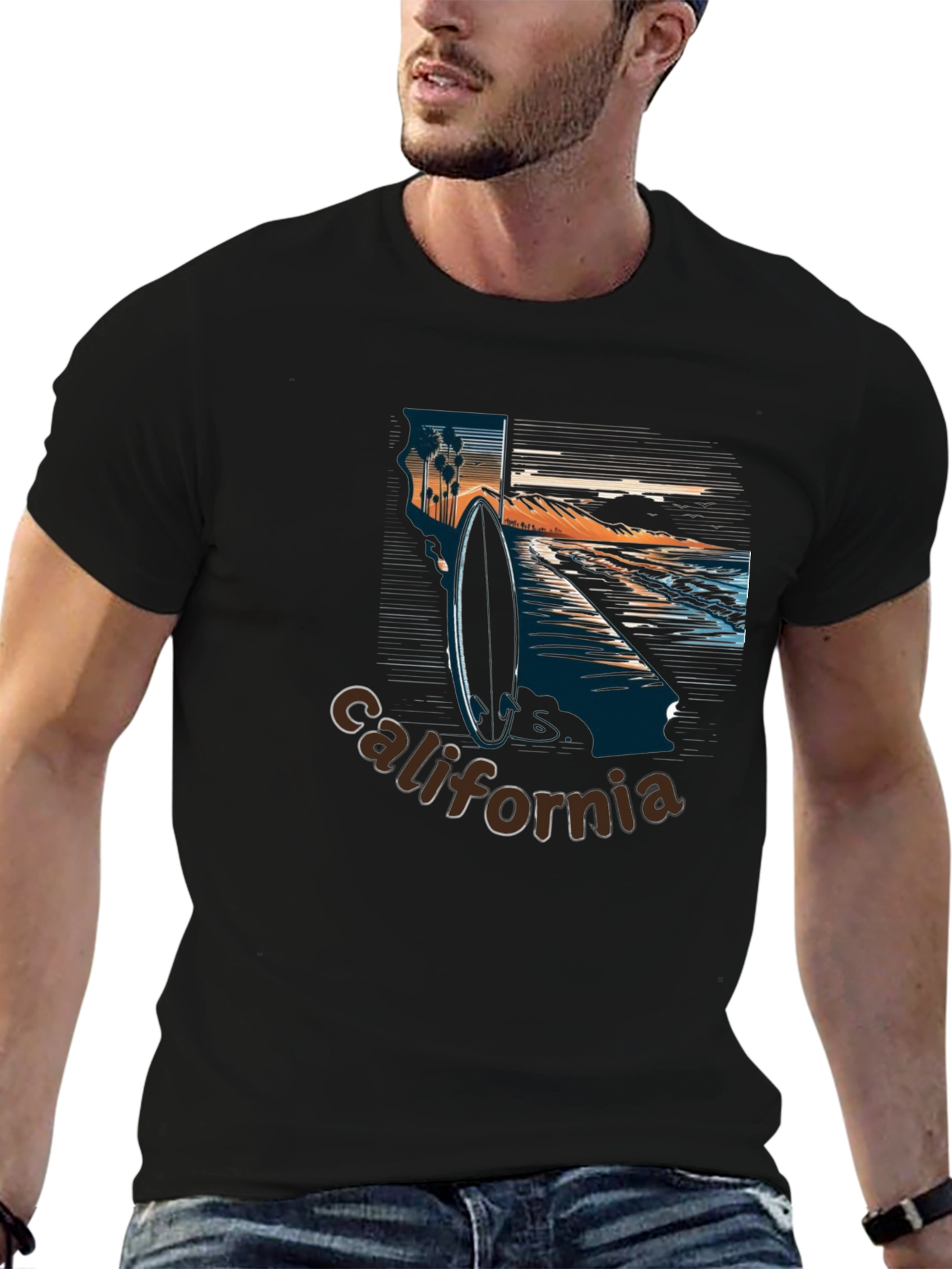 California Surf Graphic T-Shirt - Beach Vibes