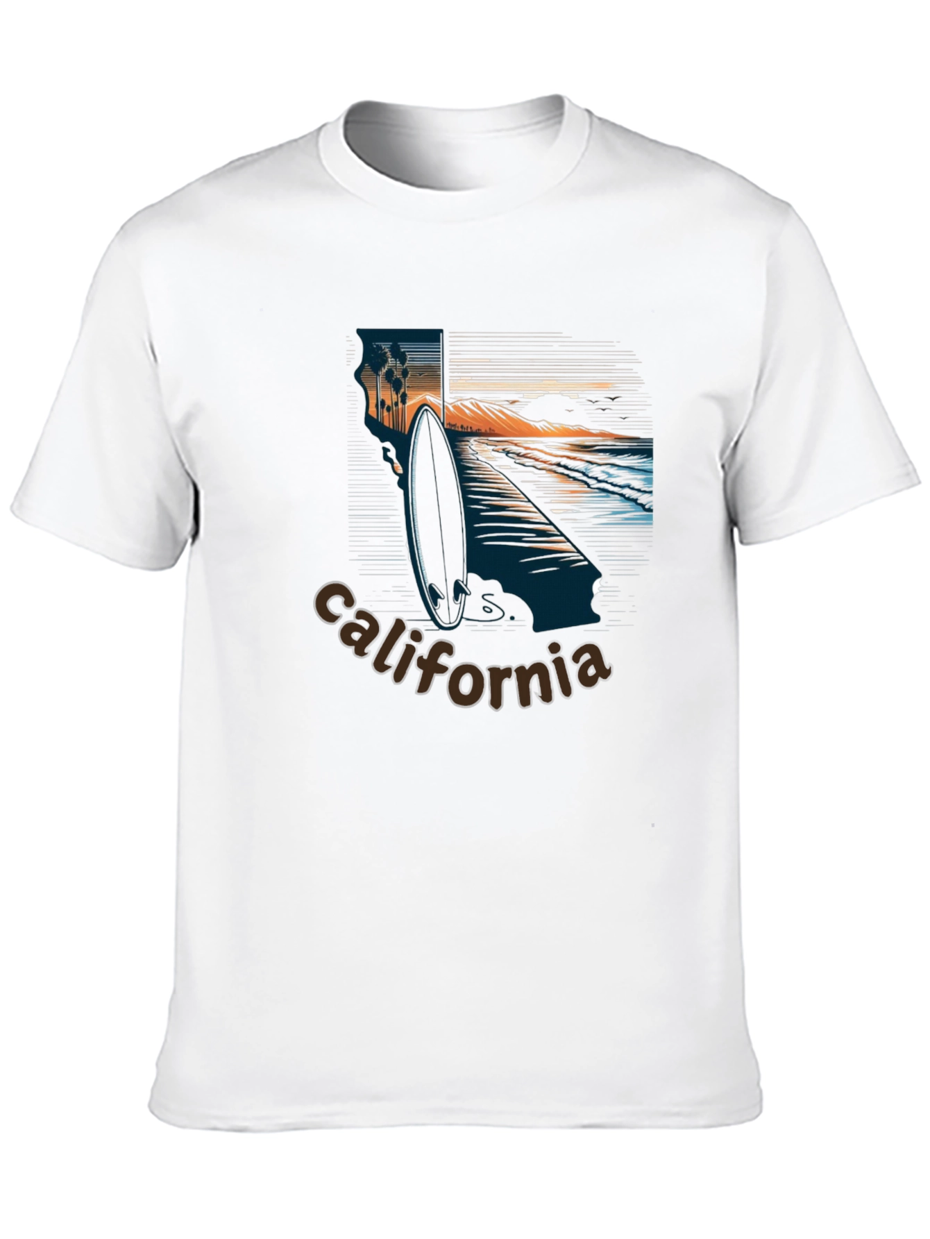 California Surf Graphic T-Shirt - Beach Vibes