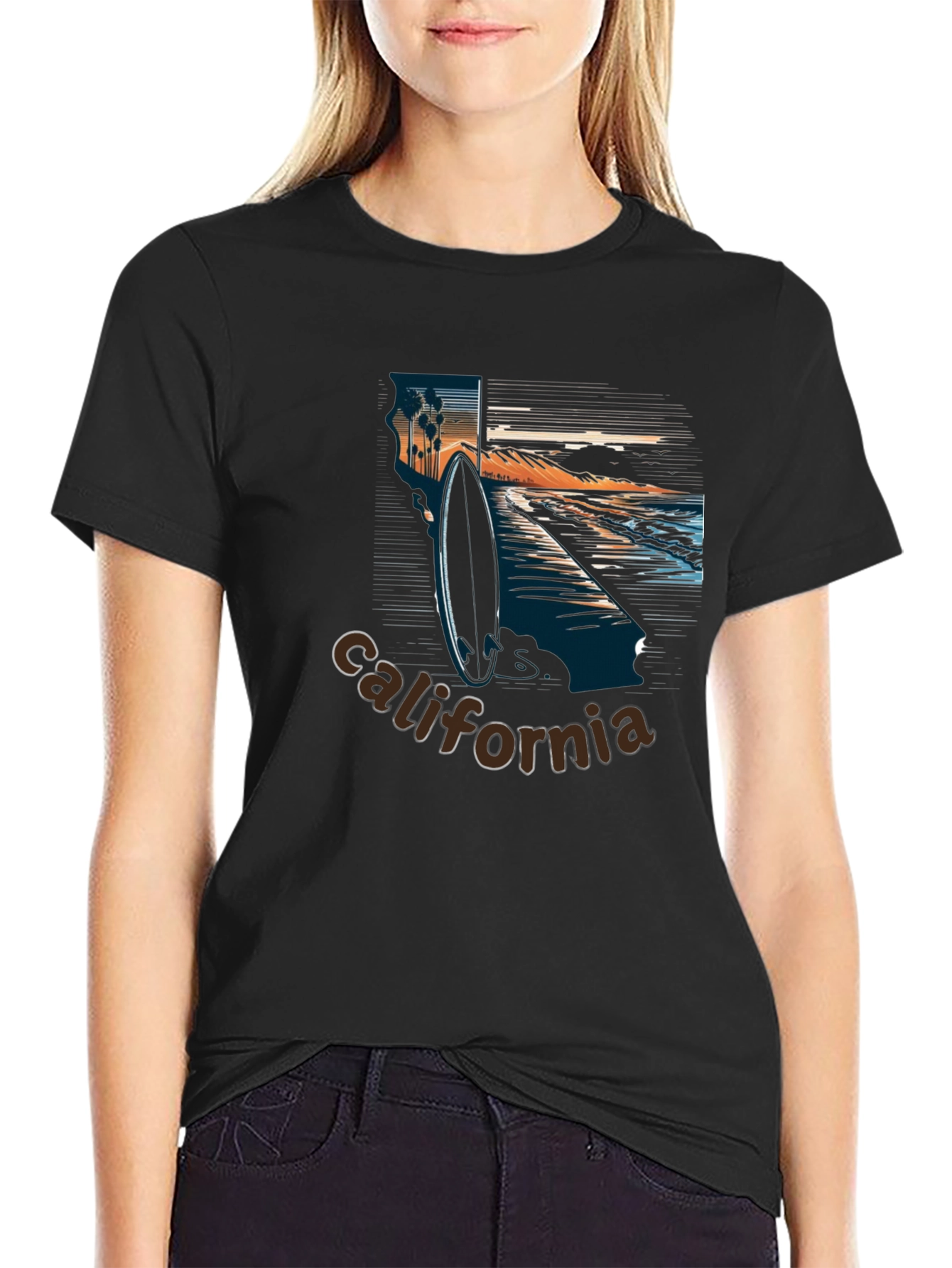 California Surf Graphic T-Shirt - Beach Vibes