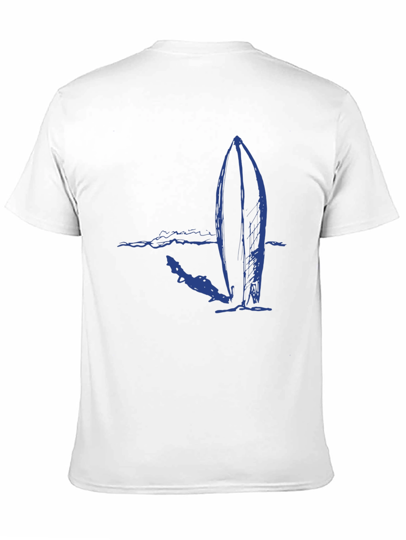 Surfboard Graphic Tee - Black Cotton Casual T-Shirt