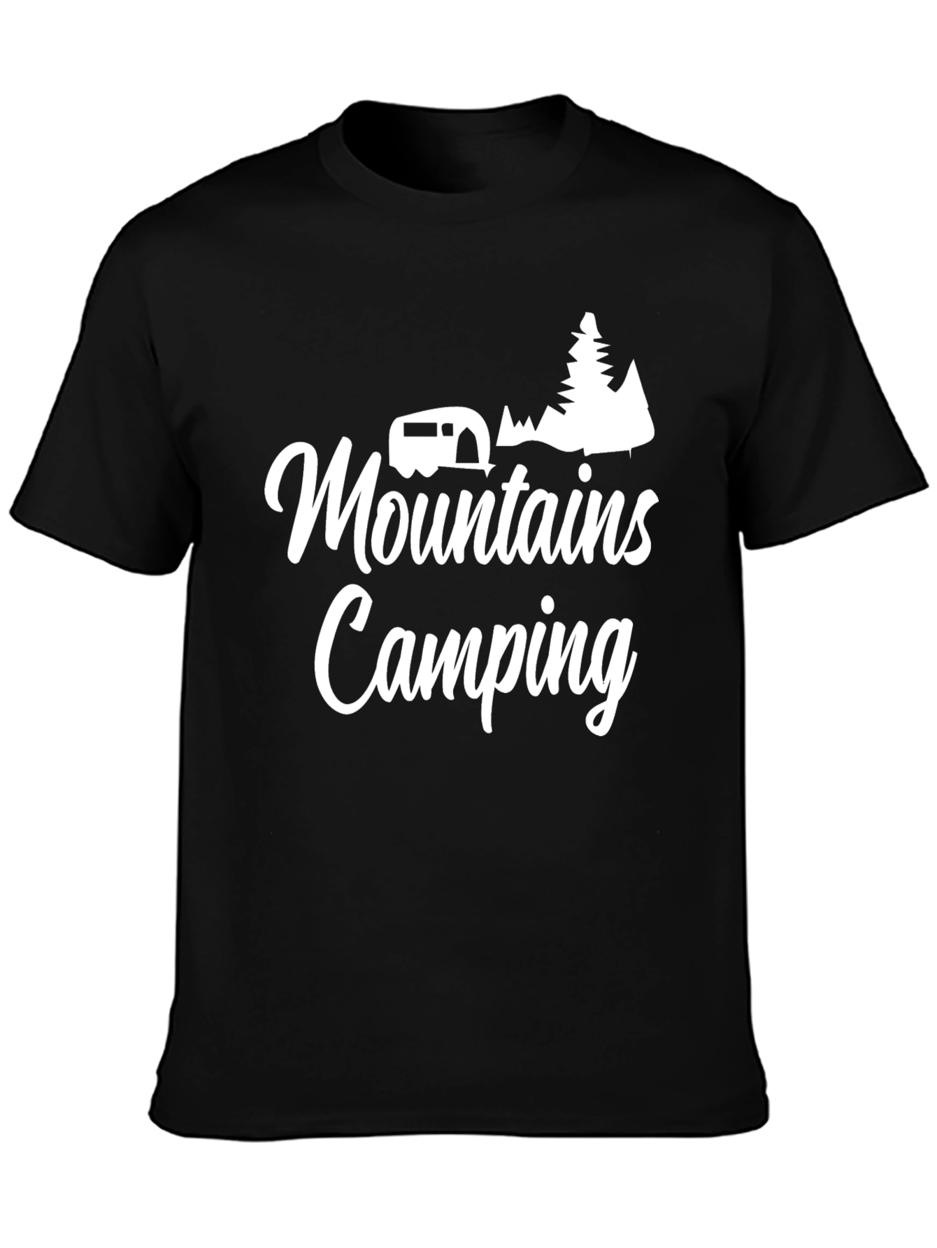 Mountains Camping Black T-Shirt