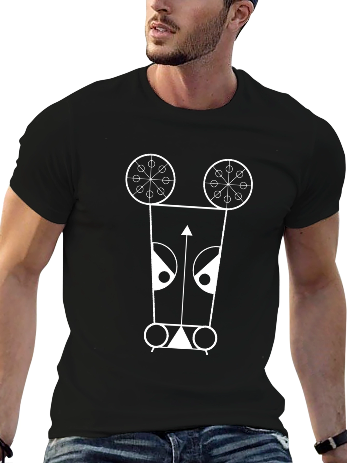 Geometric Art Black T-Shirt - Unique Design