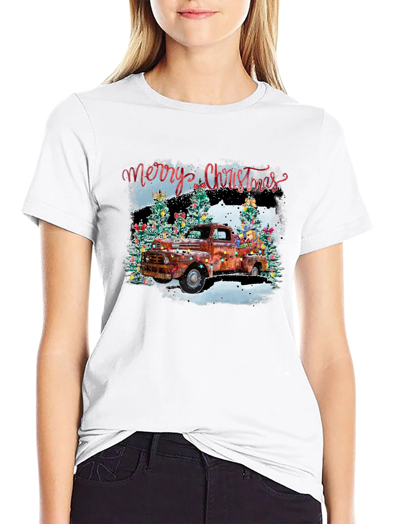 Merry Christmas Truck Graphic Tee