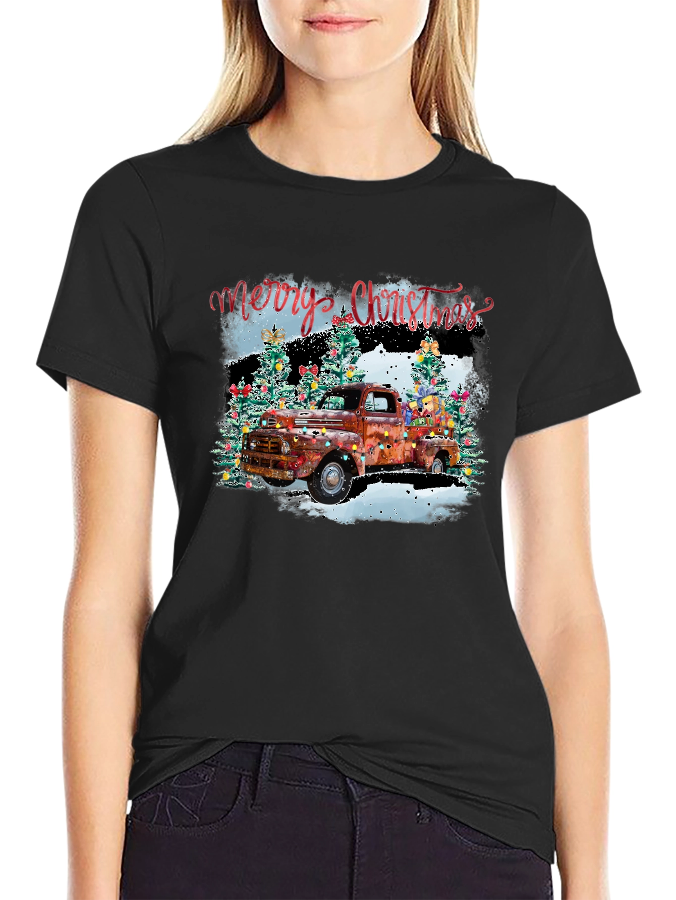 Merry Christmas Truck Graphic Tee
