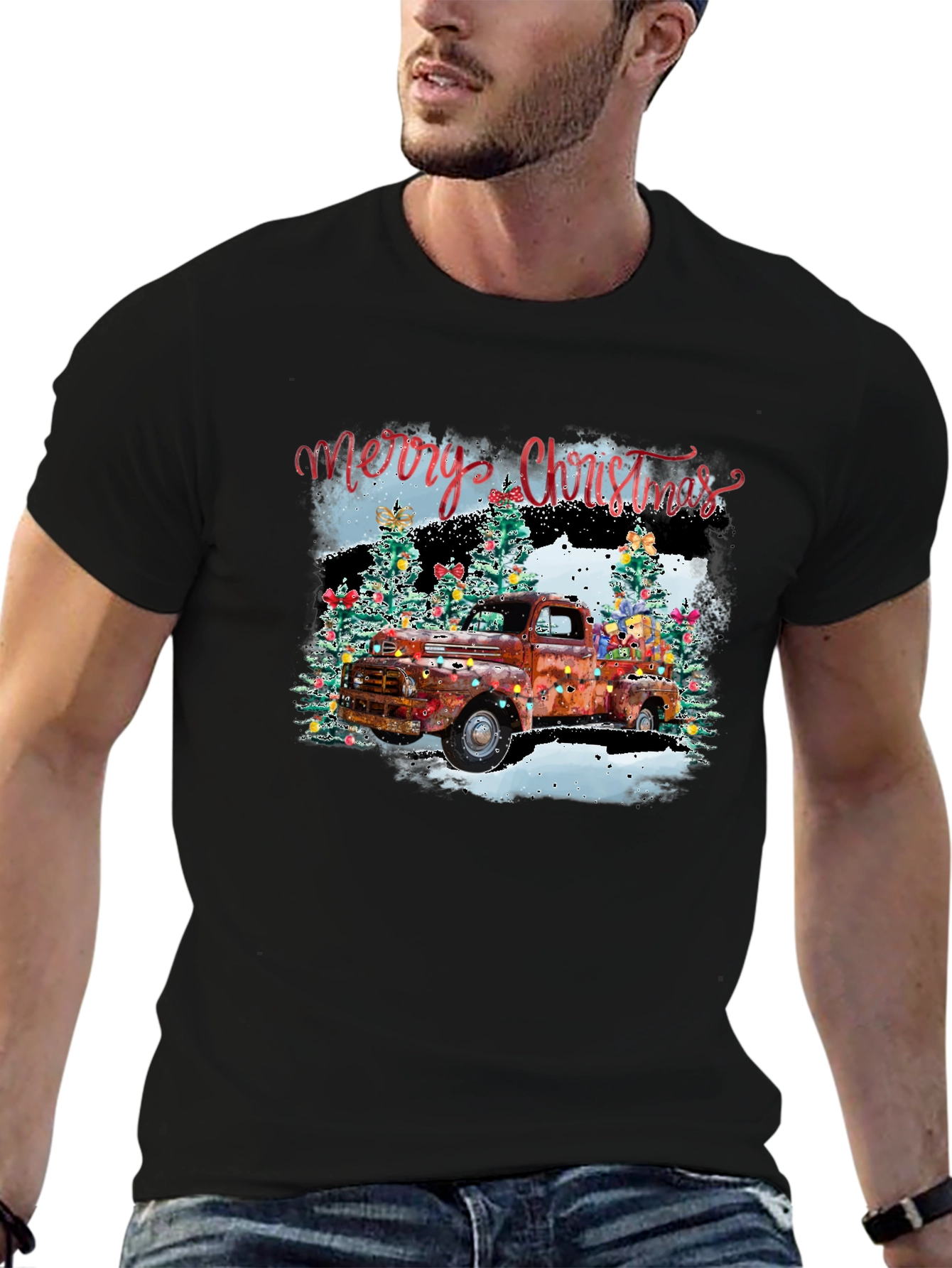 Merry Christmas Truck Graphic Tee