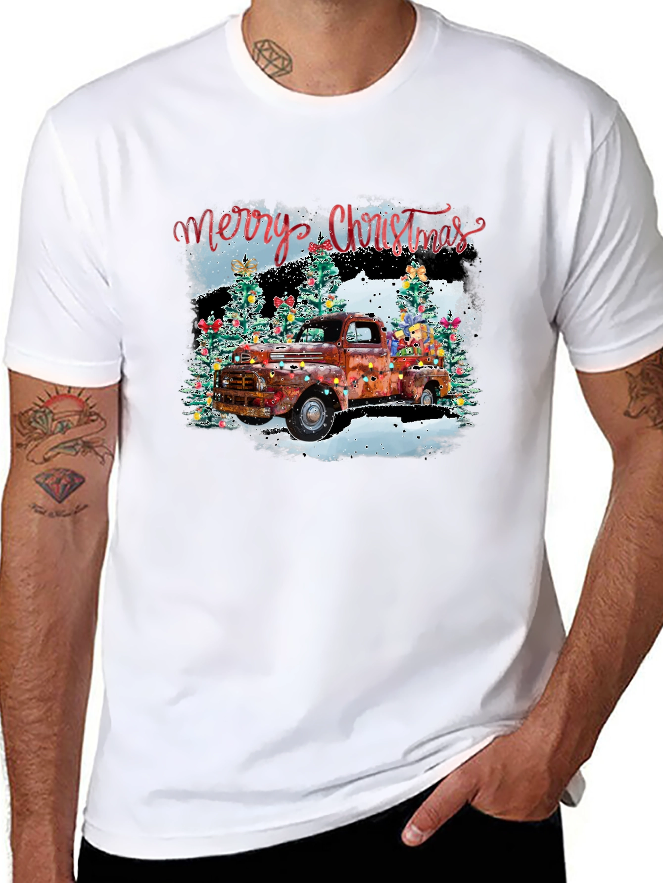 Merry Christmas Truck Graphic Tee