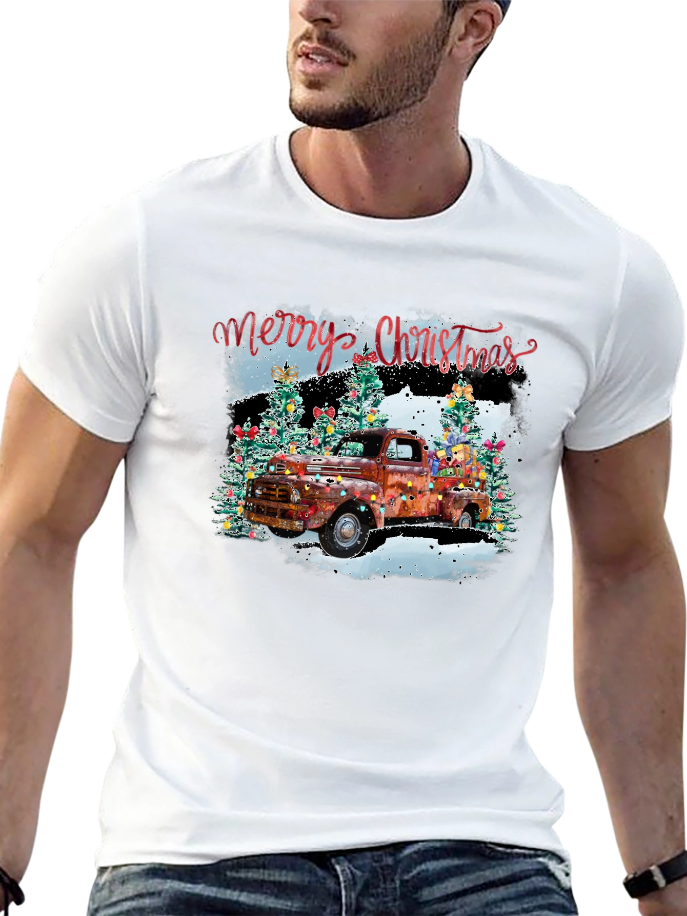 Merry Christmas Truck Graphic Tee