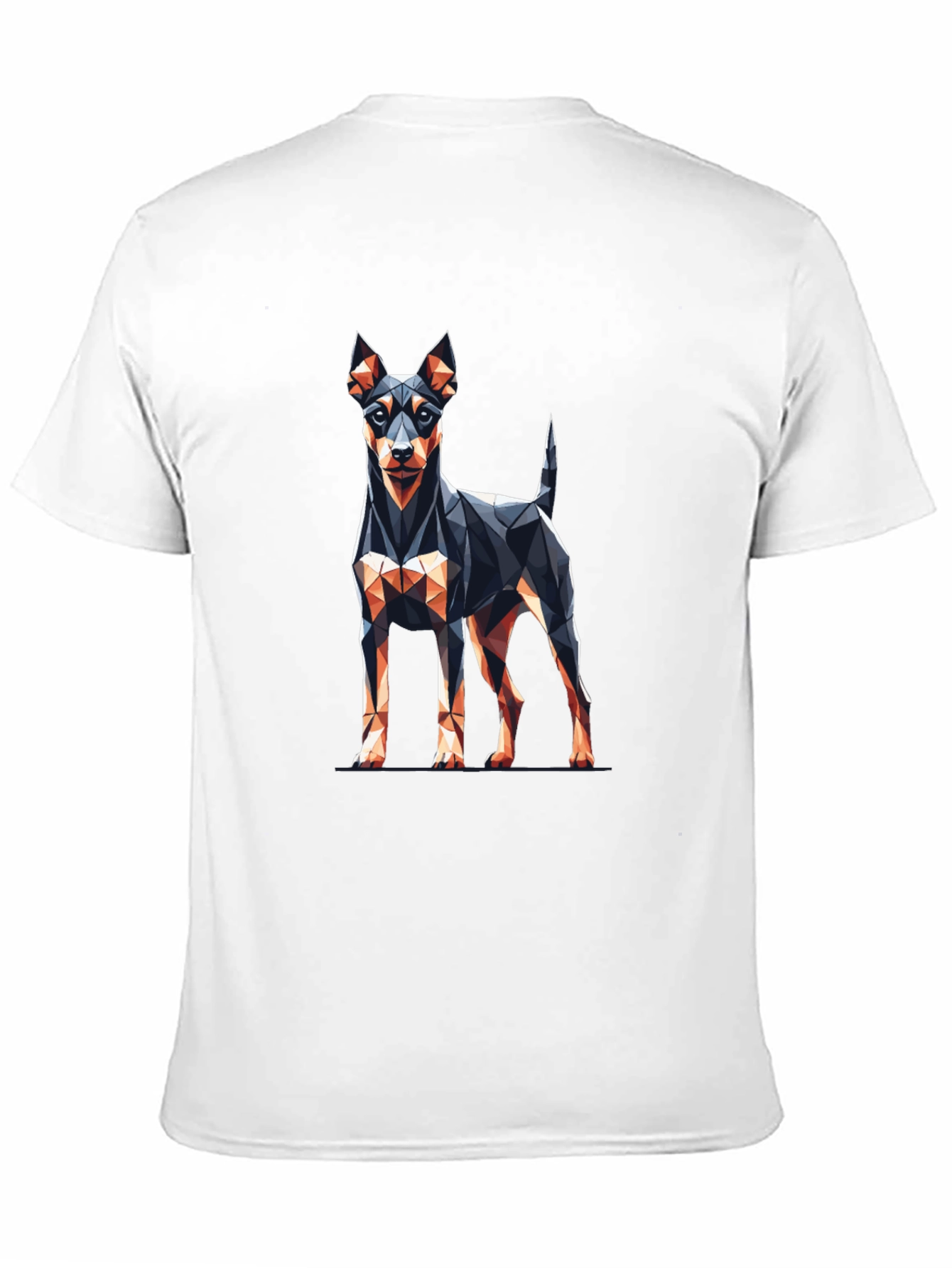 Geometric Dog Graphic Tee - Stylish Black T-Shirt