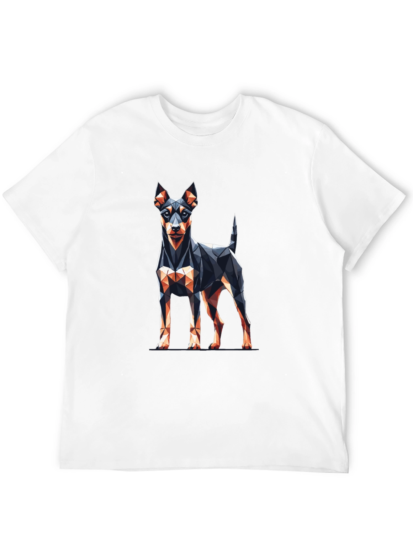 Geometric Dog Graphic Tee - Stylish Black T-Shirt