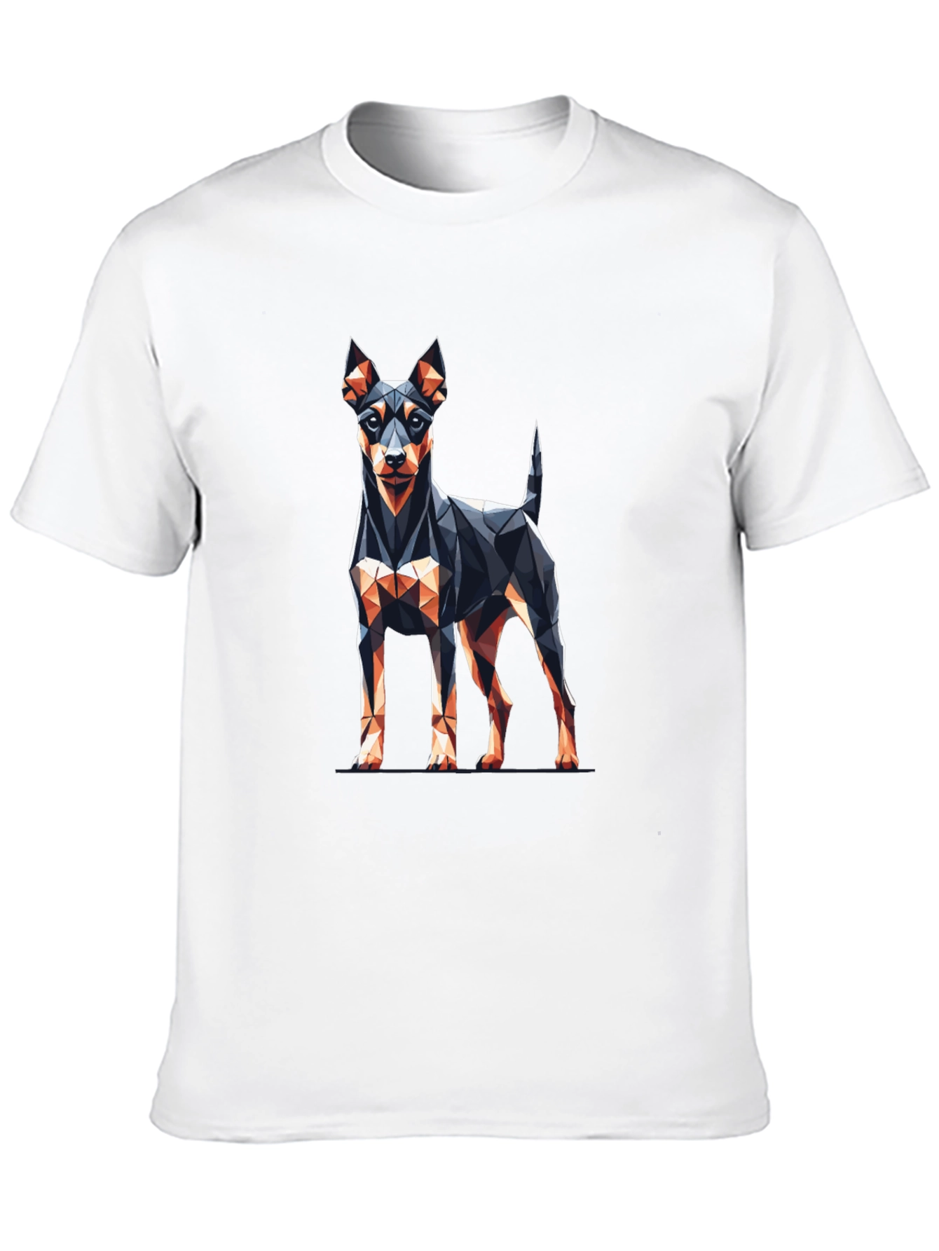 Geometric Dog Graphic Tee - Stylish Black T-Shirt