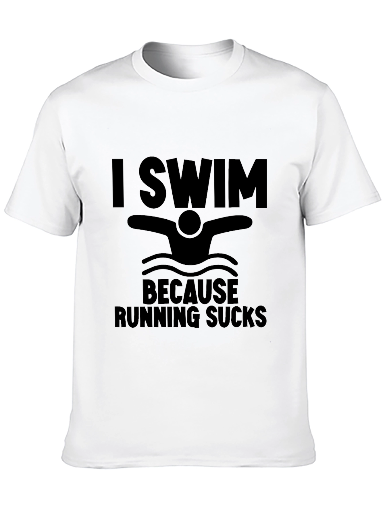 I Swim Because Running Sucks Black T-Shirt