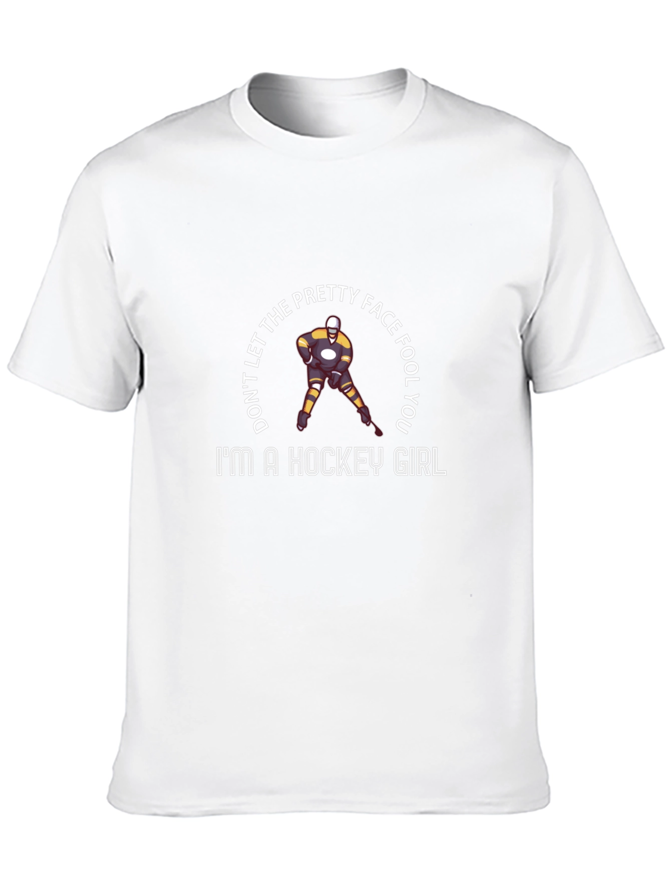 Hockey Girl Graphic T-Shirt - Pretty Face Fool You