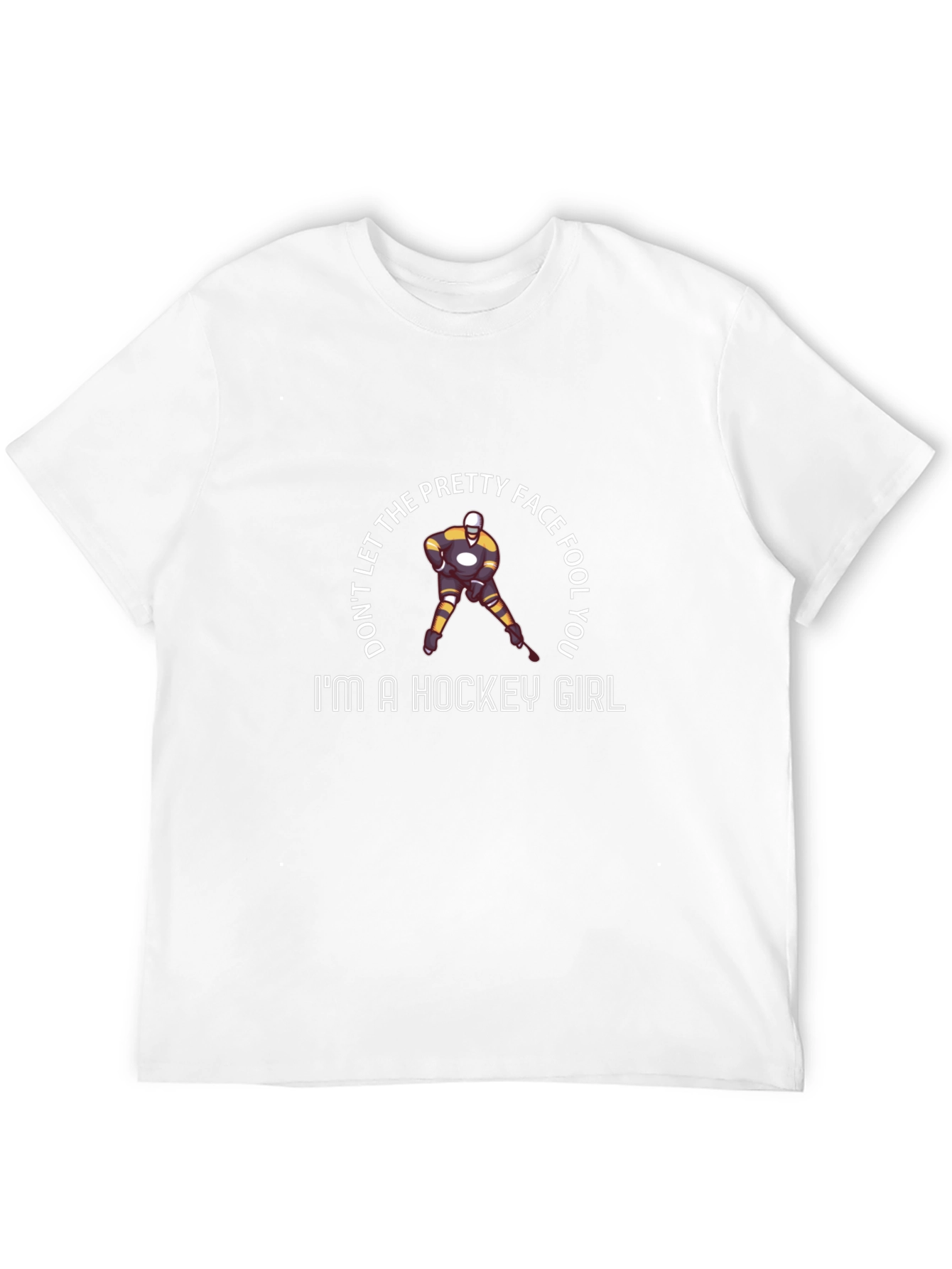 Hockey Girl Graphic T-Shirt - Pretty Face Fool You