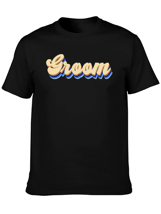 Groom Graphic Tee - Retro Wedding Party Shirt