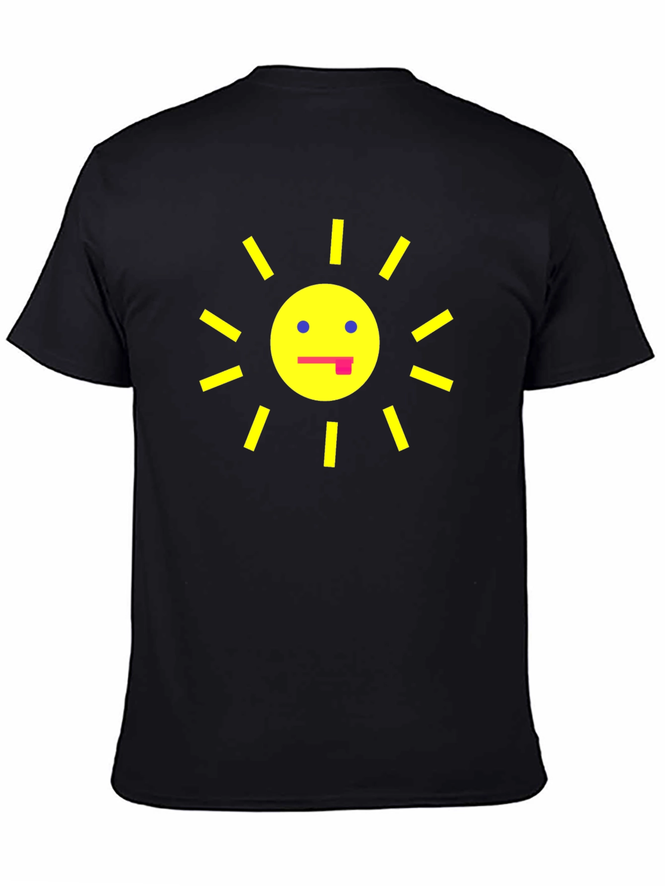Funny Sun Graphic Black T-Shirt