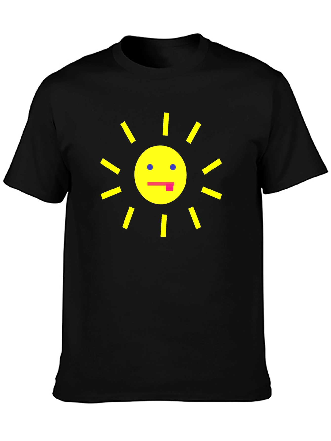 Funny Sun Graphic Black T-Shirt