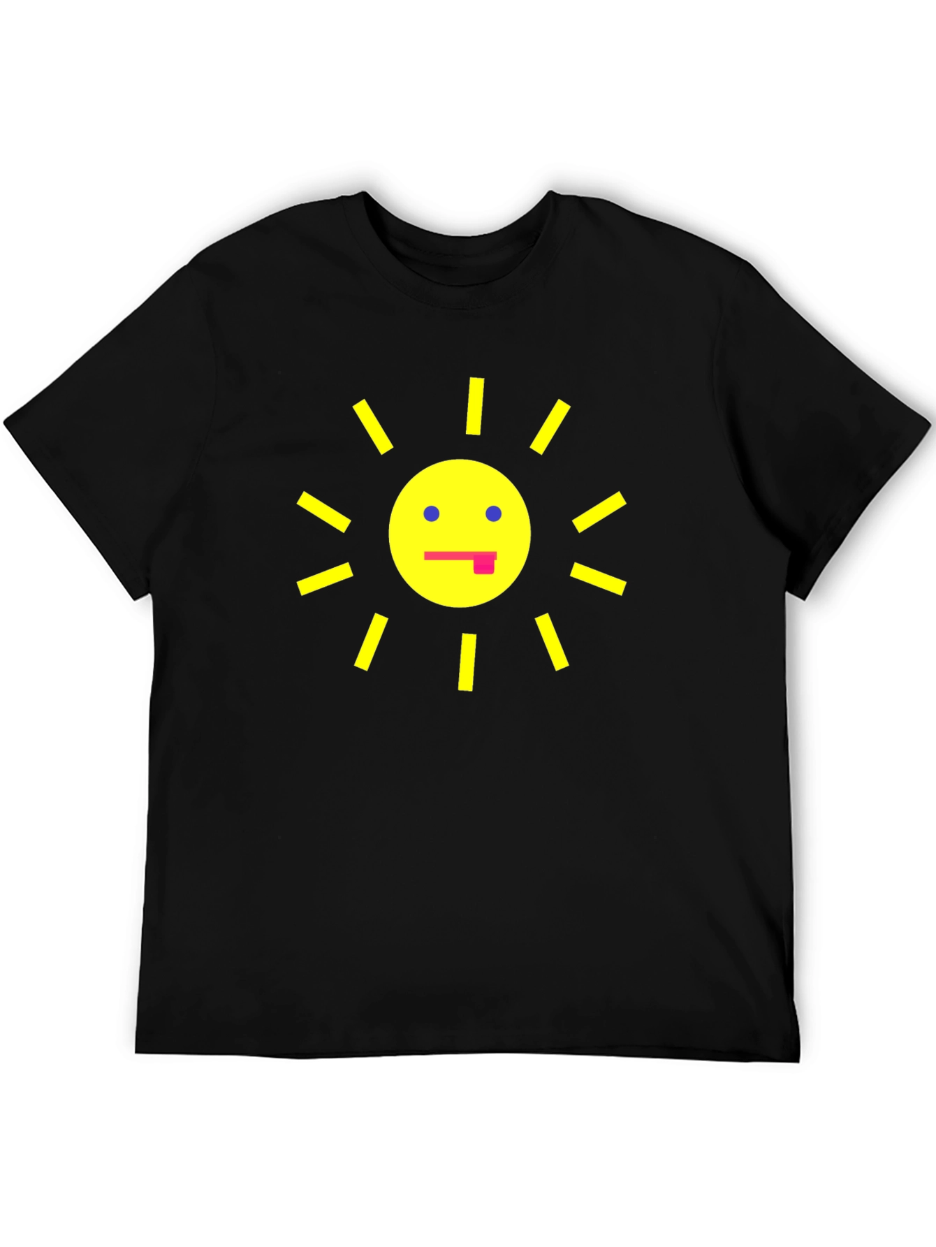 Funny Sun Graphic Black T-Shirt