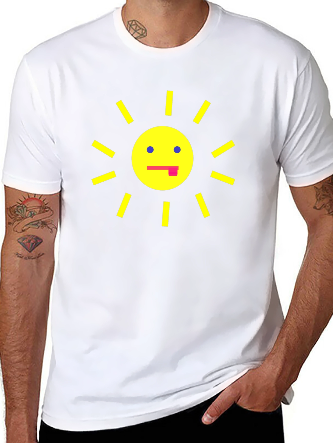Funny Sun Graphic Black T-Shirt