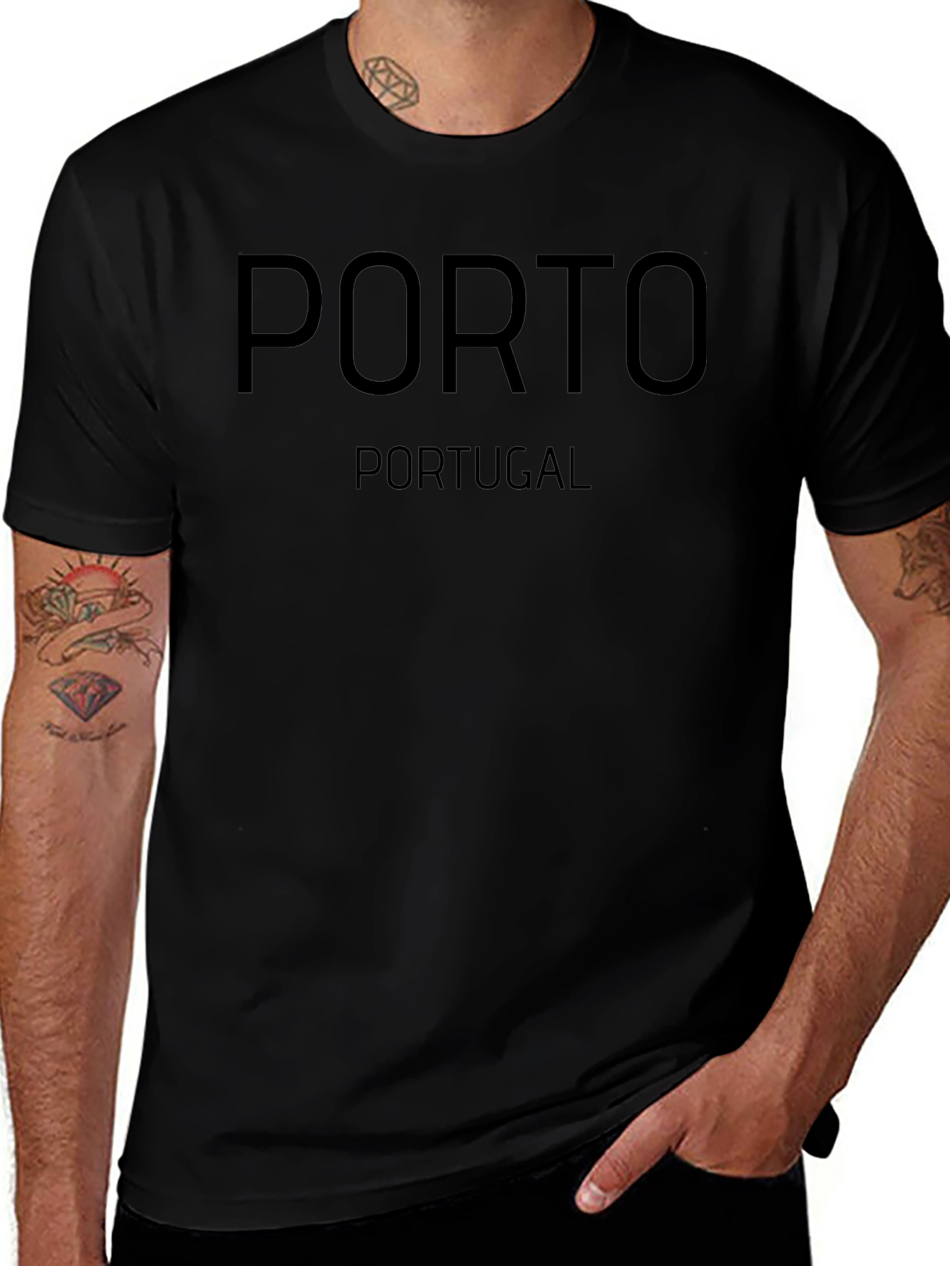 Porto Portugal Black Graphic Tee