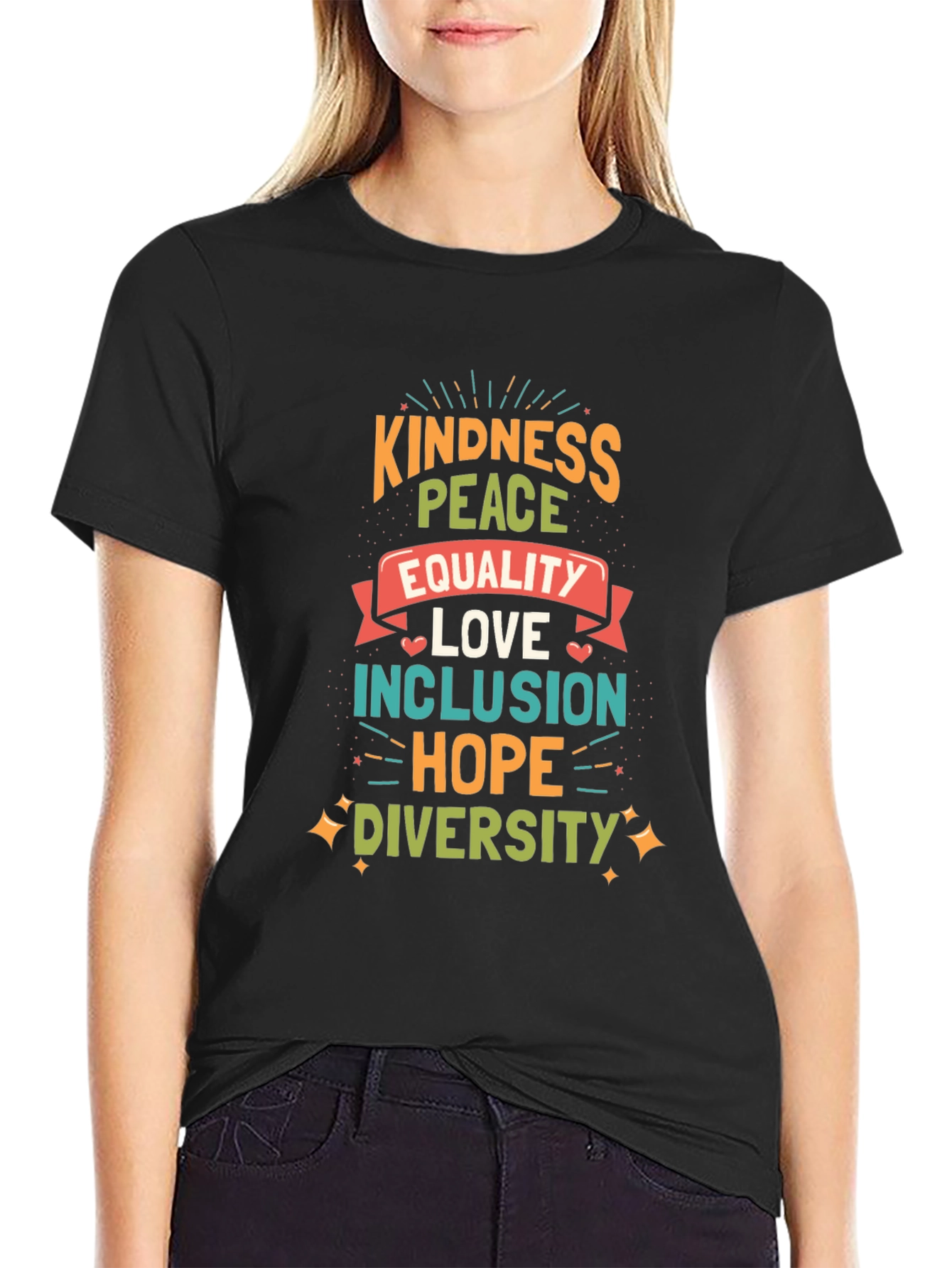 Kindness Peace Equality Graphic Tee