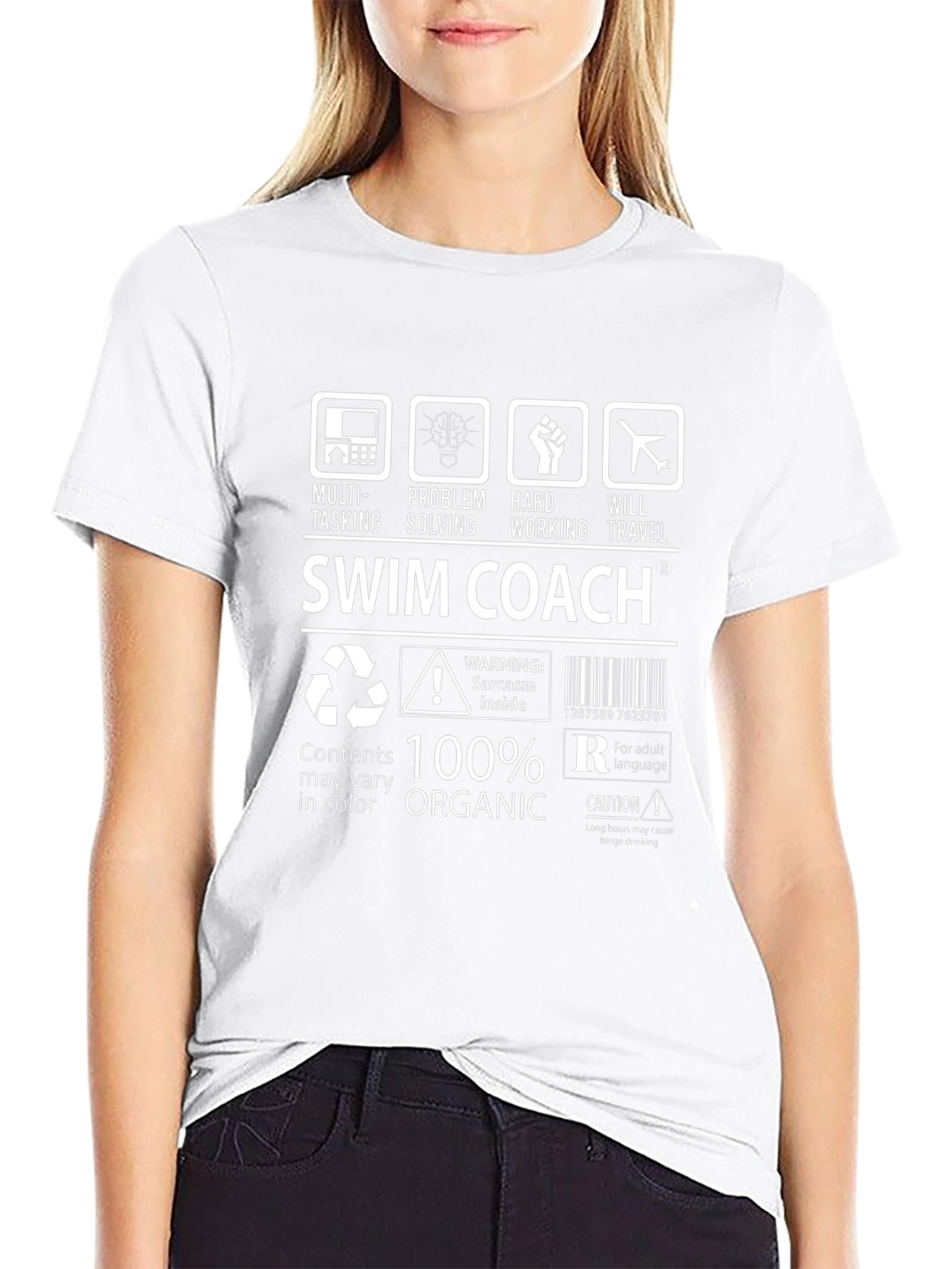 Swim Coach Multi-Tasking 100% Organic Graphic T-Shirt