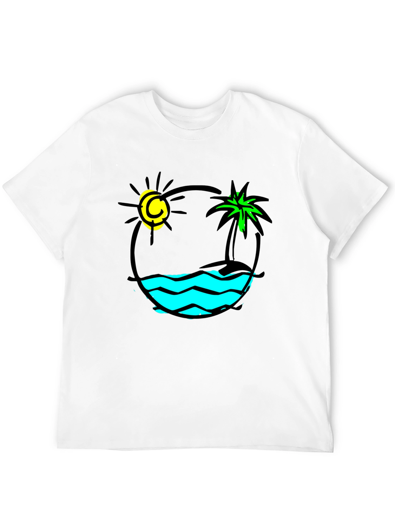 Island Vibes Graphic T-Shirt - Black Cotton Tee