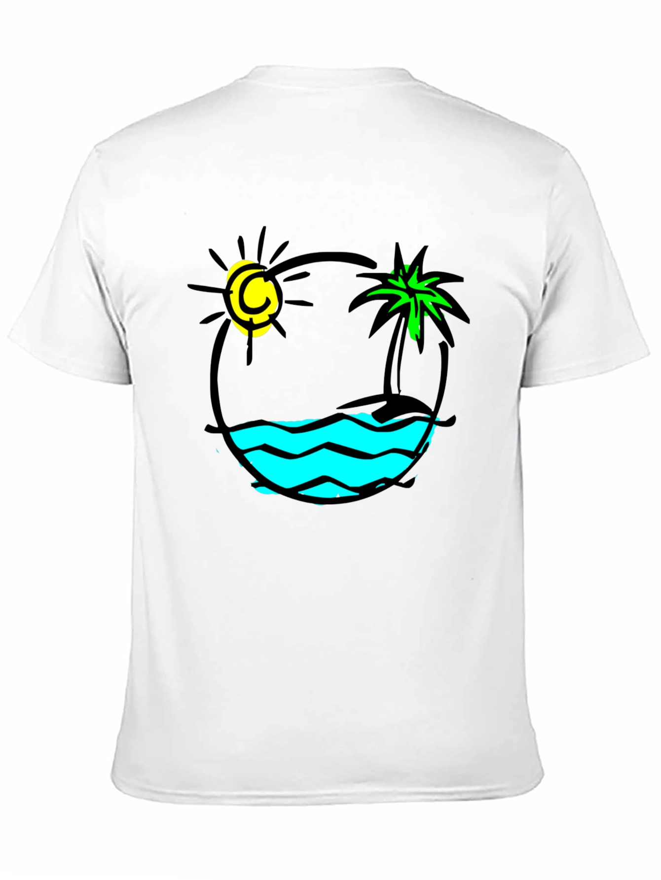 Island Vibes Graphic T-Shirt - Black Cotton Tee