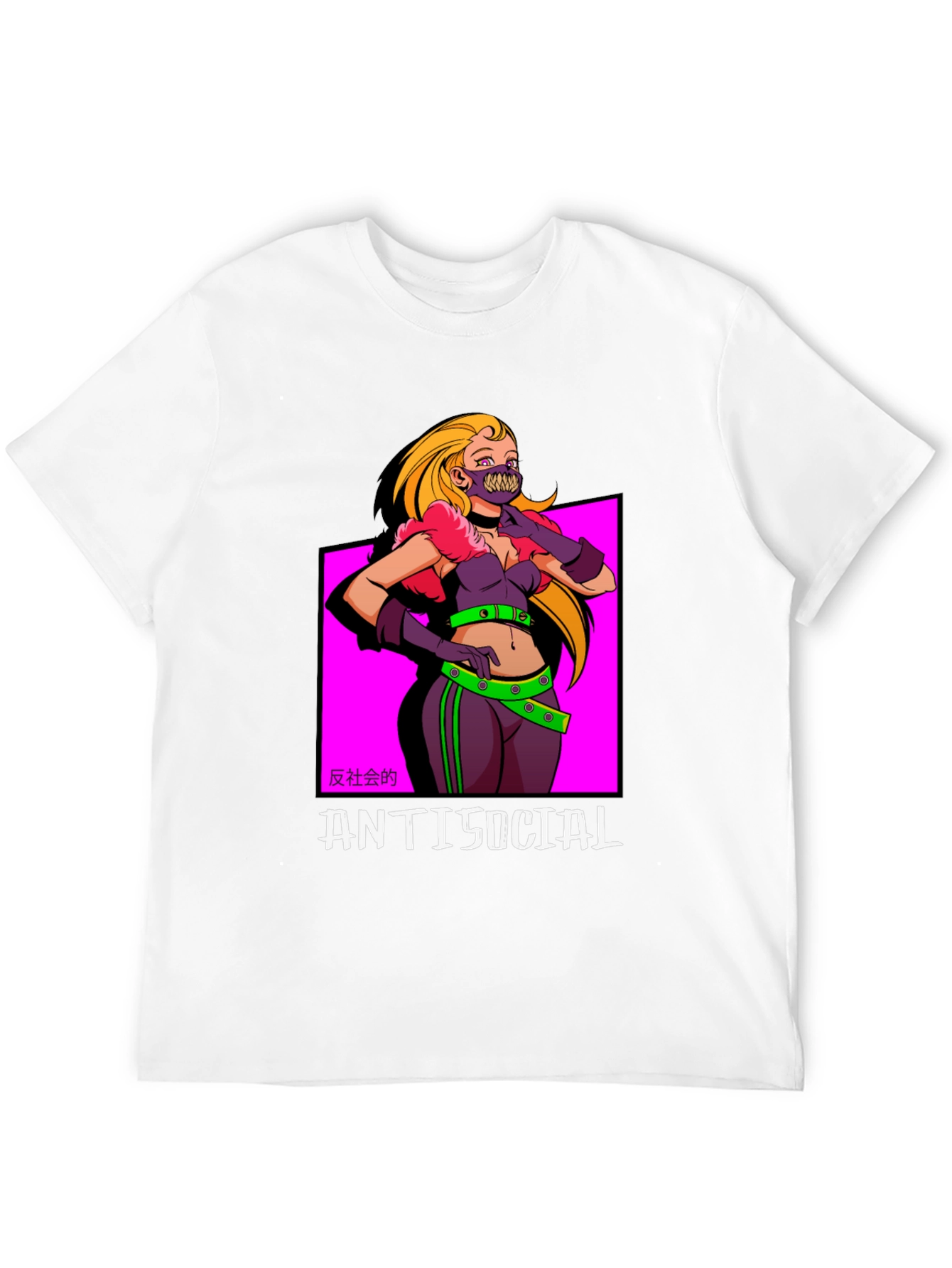 Antisocial T-Shirt: Anime Girl Graphic Tee